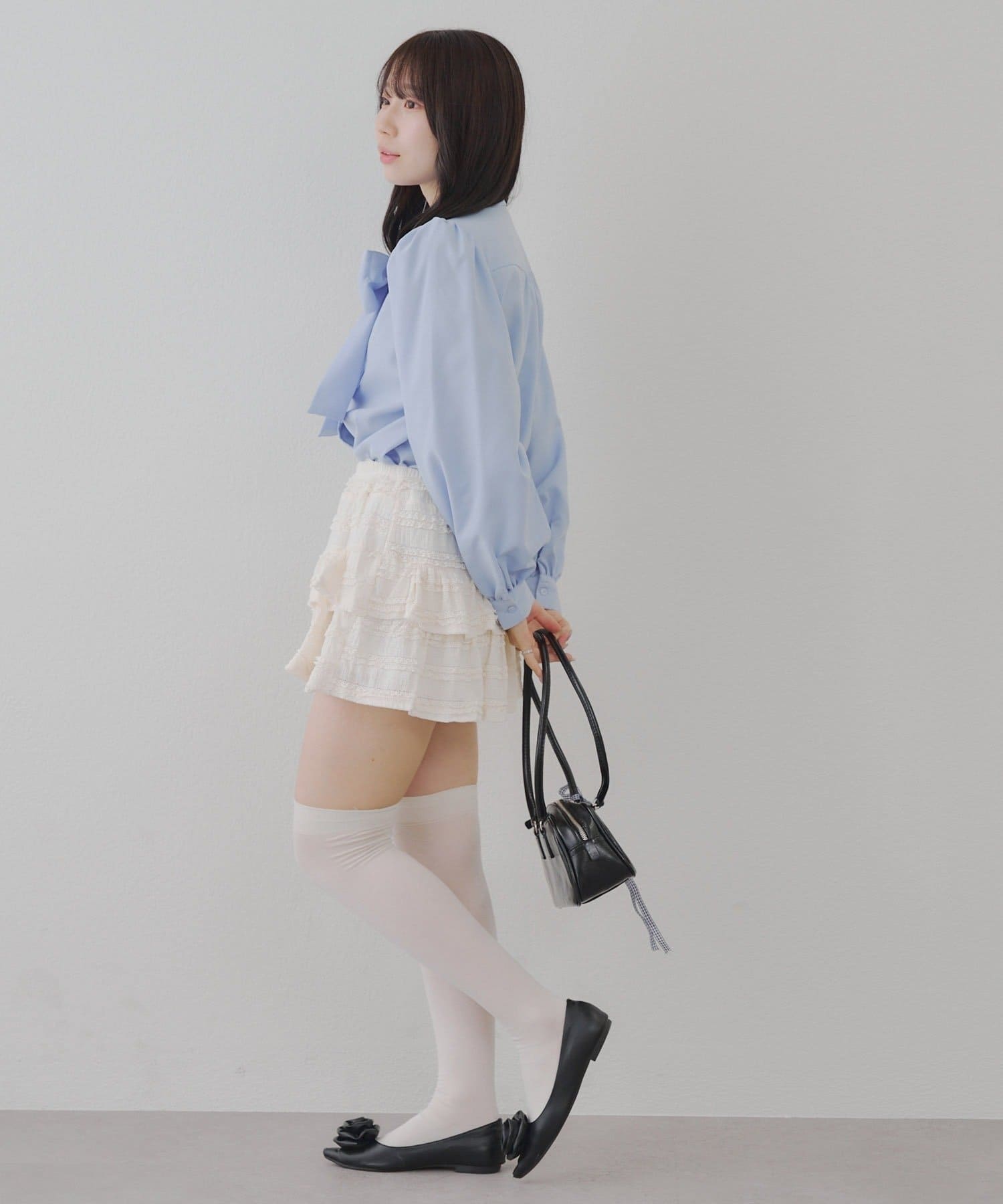 NICE CLAUP / OLIVE des OLIVE OUTLET(ナイスクラップ  / オリーブ デ オリーブ アウトレット) 【RMAF】リボンタイブラウス