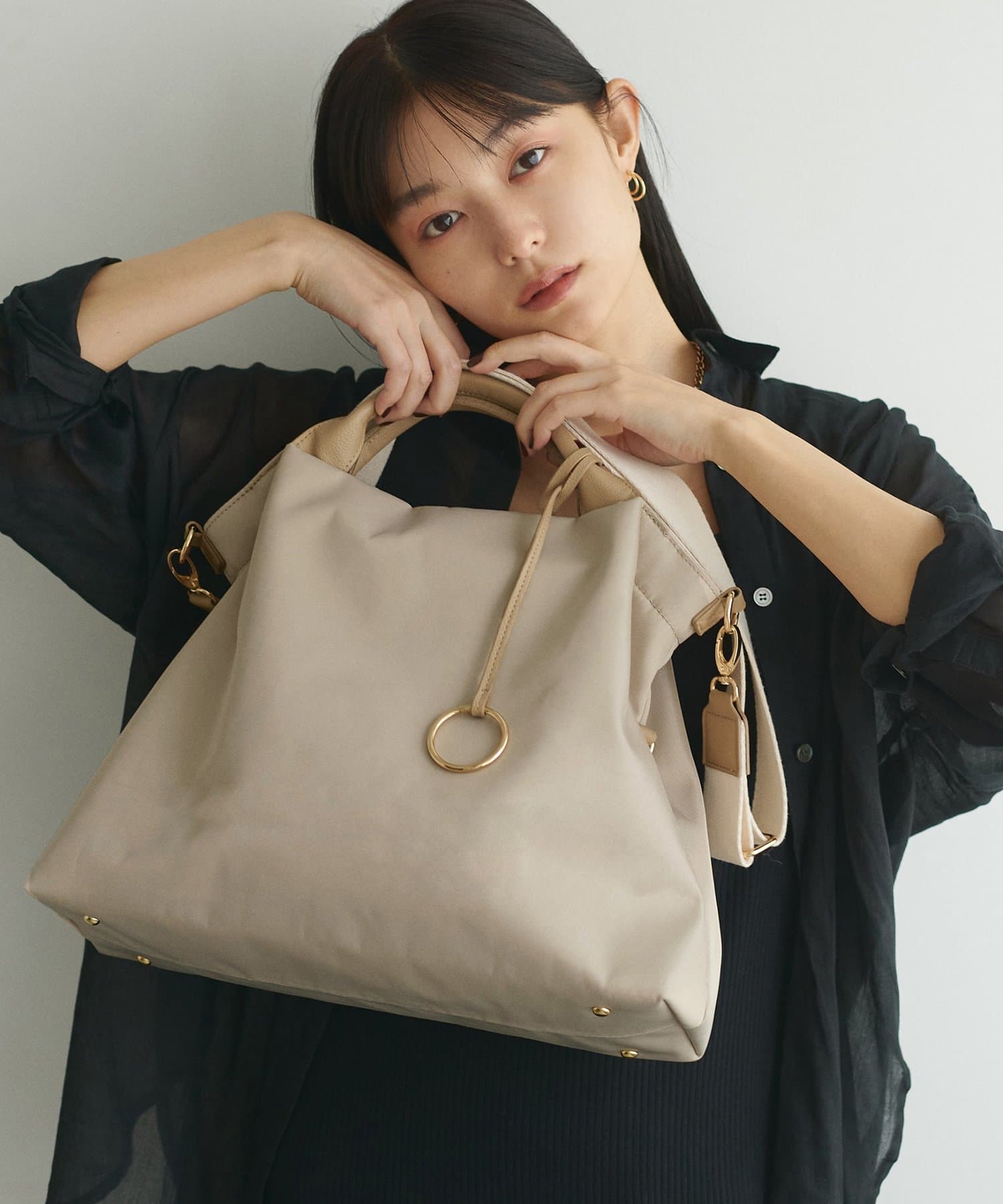 natural couture(ナチュラルクチュール) ショルダー付き2WAY A4トート