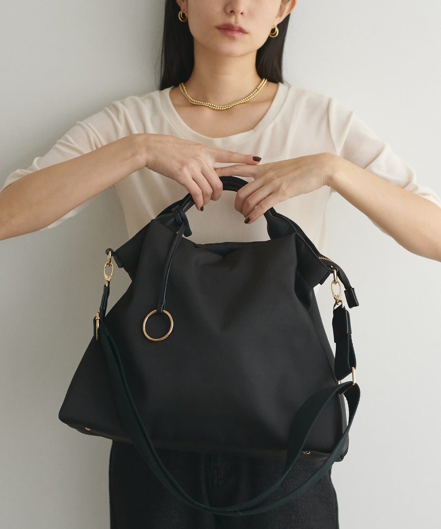 natural couture(ナチュラルクチュール) ショルダー付き2WAY A4トート