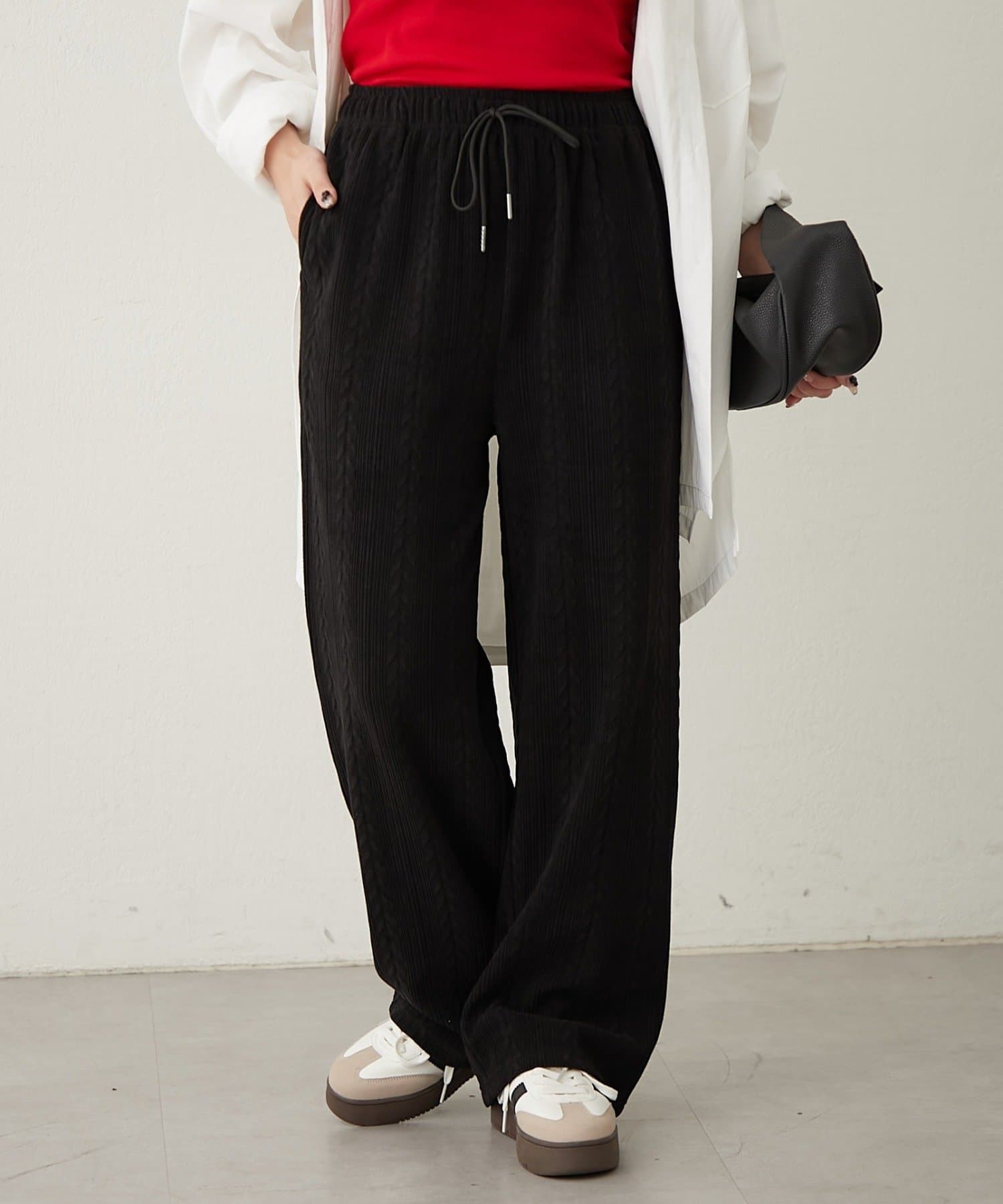 NICE CLAUP / OLIVE des OLIVE OUTLET(ナイスクラップ  / オリーブ デ オリーブ アウトレット) モールケーブルイージーパンツ