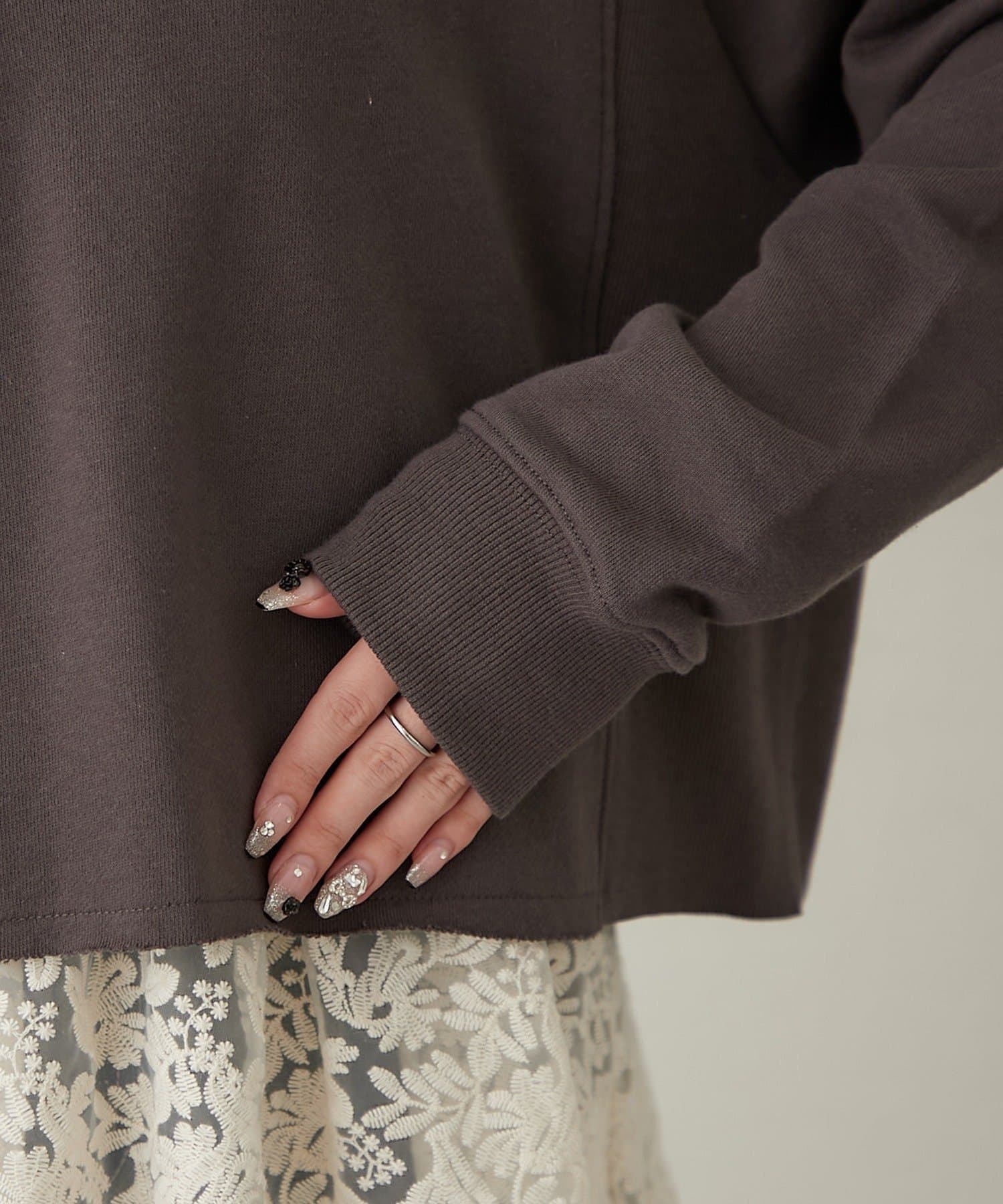 NICE CLAUP / OLIVE des OLIVE OUTLET(ナイスクラップ  / オリーブ デ オリーブ アウトレット) 2セットアイテム【RMAF】裏毛プルオーバー＋レースキャミ