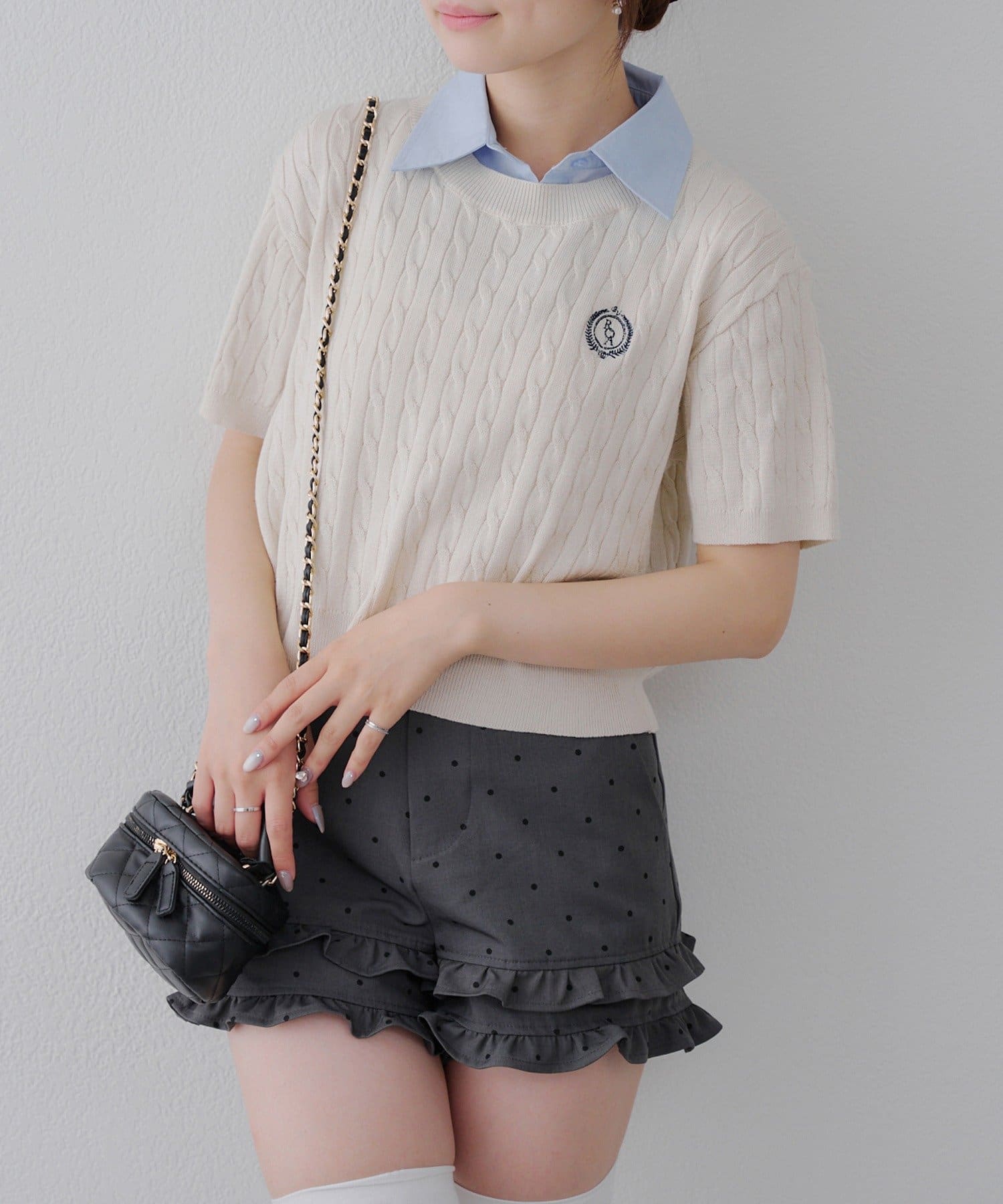 NICE CLAUP / OLIVE des OLIVE OUTLET(ナイスクラップ  / オリーブ デ オリーブ アウトレット) 【RMAF】【衿を付け替えれる！】3WAYケーブルニット