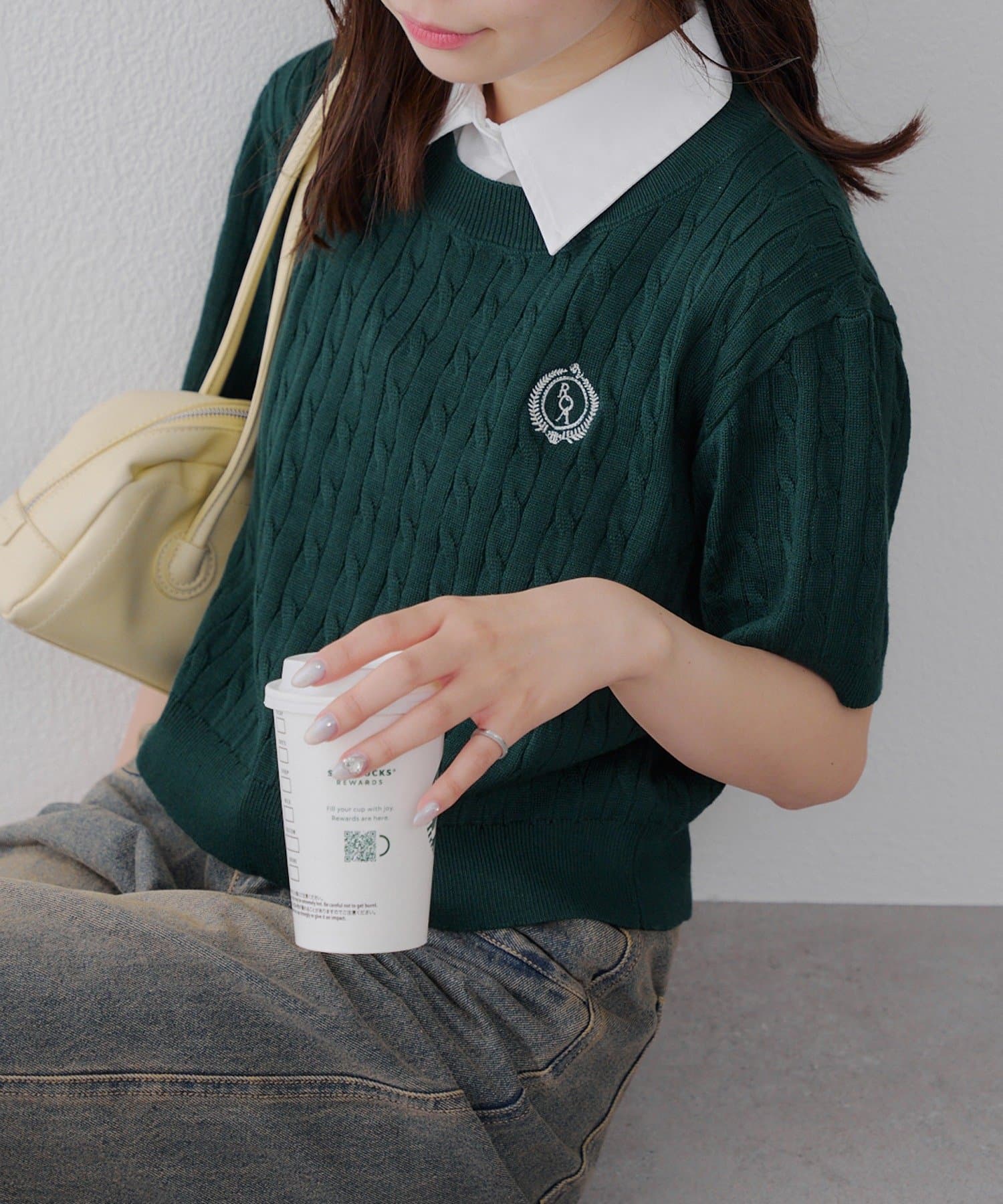 NICE CLAUP / OLIVE des OLIVE OUTLET(ナイスクラップ  / オリーブ デ オリーブ アウトレット) 【RMAF】【衿を付け替えれる！】3WAYケーブルニット