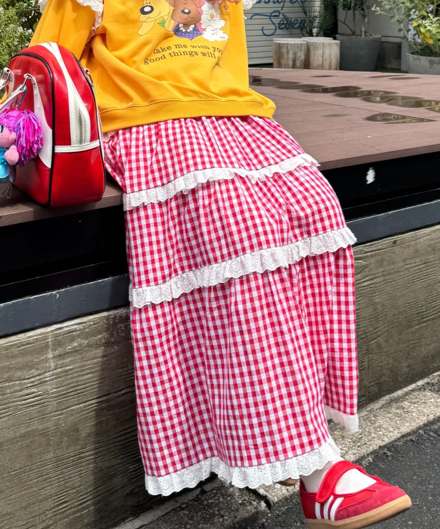 ダブルクローゼット　あみこ企画　ふりふりギンガムチェックパンツ w closet（ダブルクローゼット）の「【あみこ企画】ふりふり