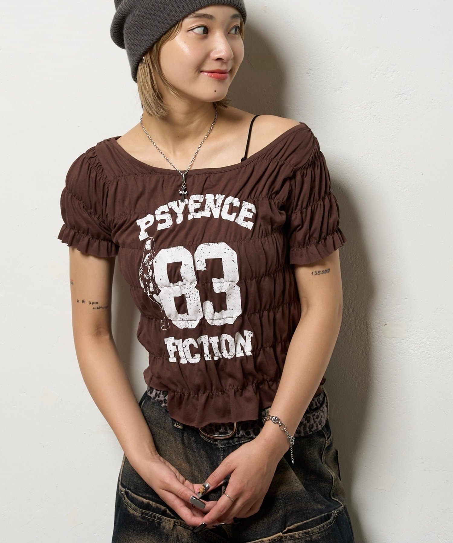 入手困難　プリンセスヌーボーコレクション　アリエル　ウエスタンシャツ T-CRAU Stretch jersey top with Livestream print｜マルチ