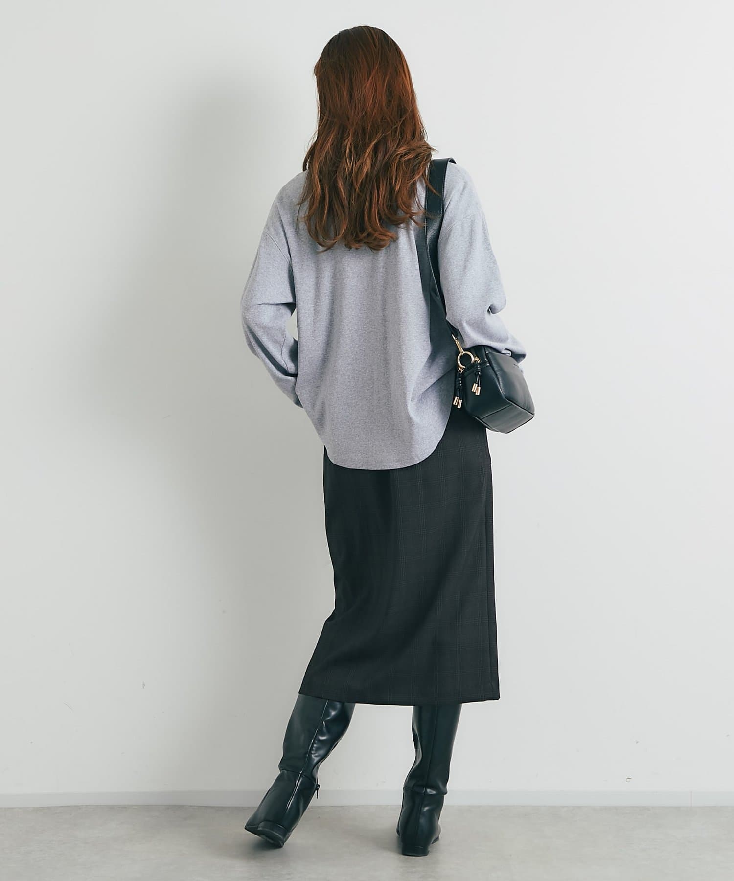 un dix cors(アンディコール) 《トレンドライクに◎》フロントジップチェックナロースカート