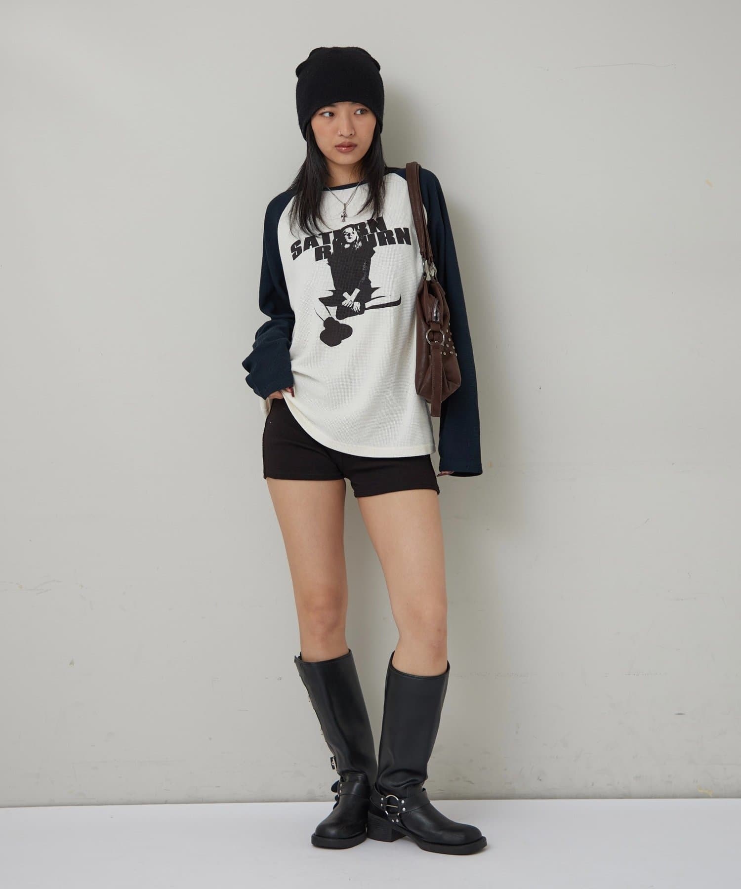 WHO’S WHO gallery(フーズフーギャラリー) 【WEB限定】シャーロットワッフルラグラントップス