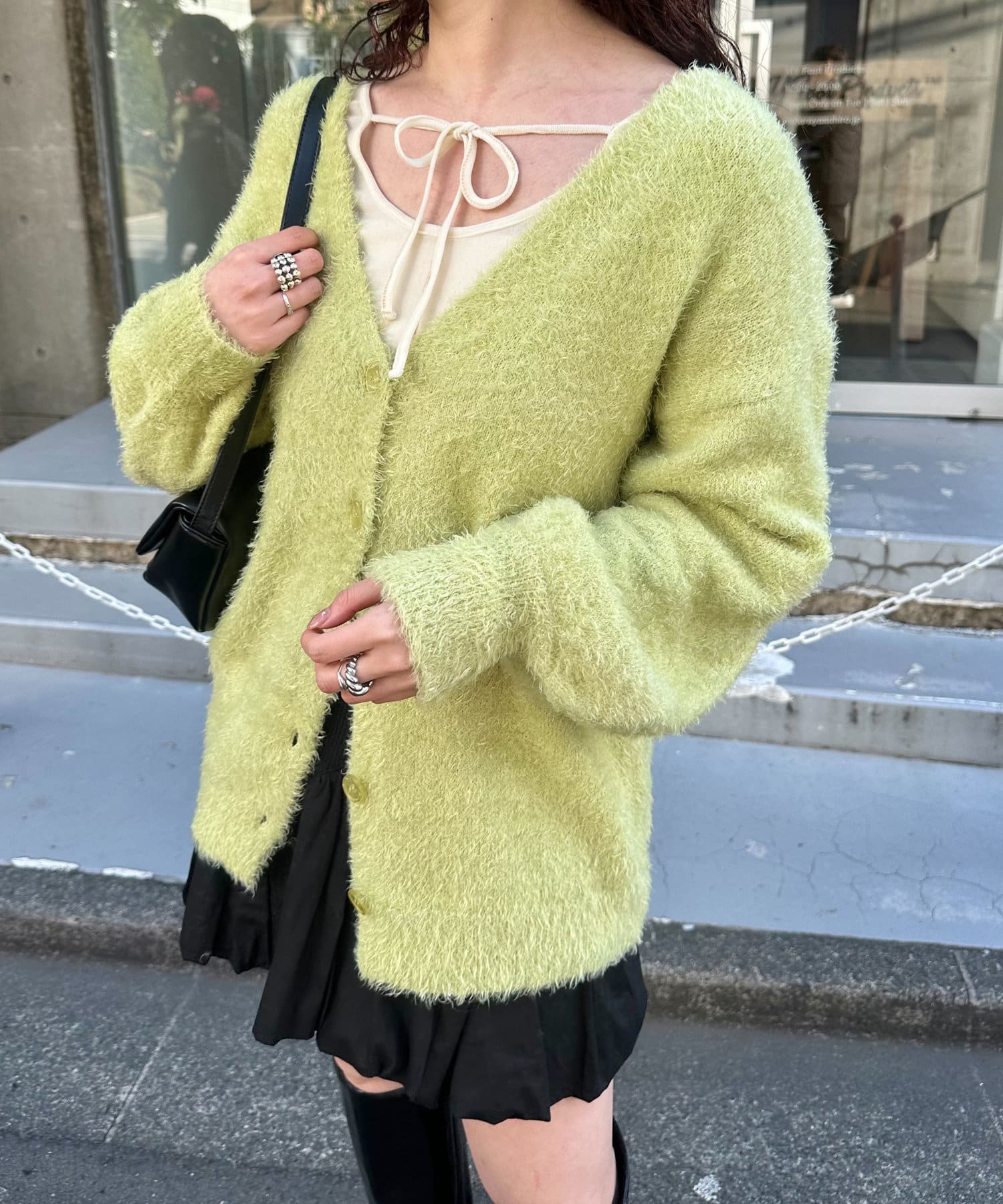 OUTLET(アウトレット) 【Kastane】ラメシャギーカーディガン