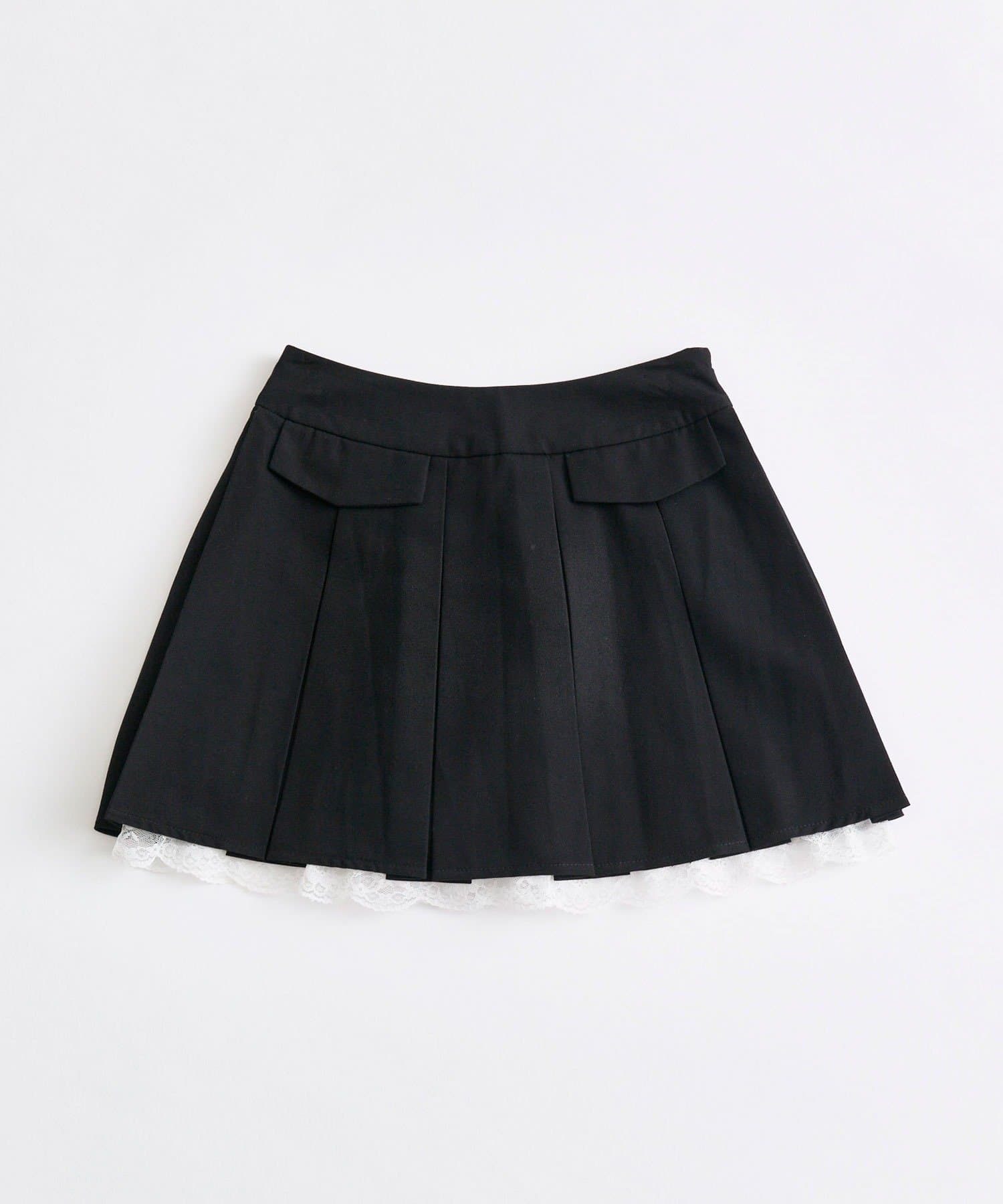 OLIVE des OLIVE(オリーブ デ オリーブ) 裾レースプリーツスカート