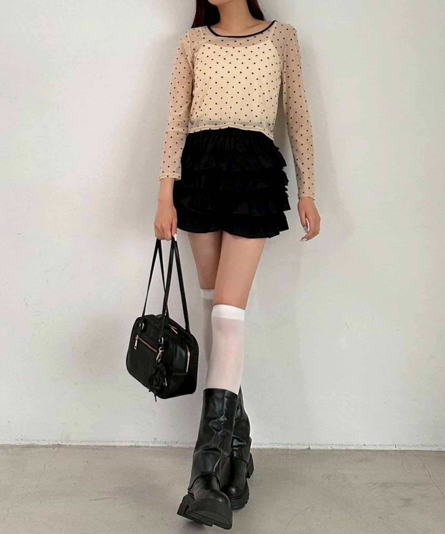 OLIVE des OLIVE(オリーブ デ オリーブ) チュールティアードミニスカパン