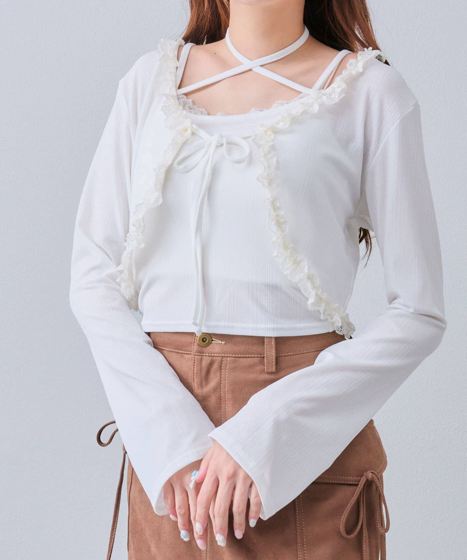 olive des olive ボレロセット ピンク フリルボレロセット | OLIVE des OLIVE(オリーブ デ オリーブ