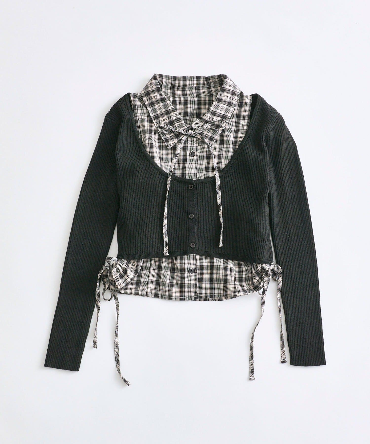 OLIVE des OLIVE(オリーブ デ オリーブ) ノースリシャツ×ニットカーデセット