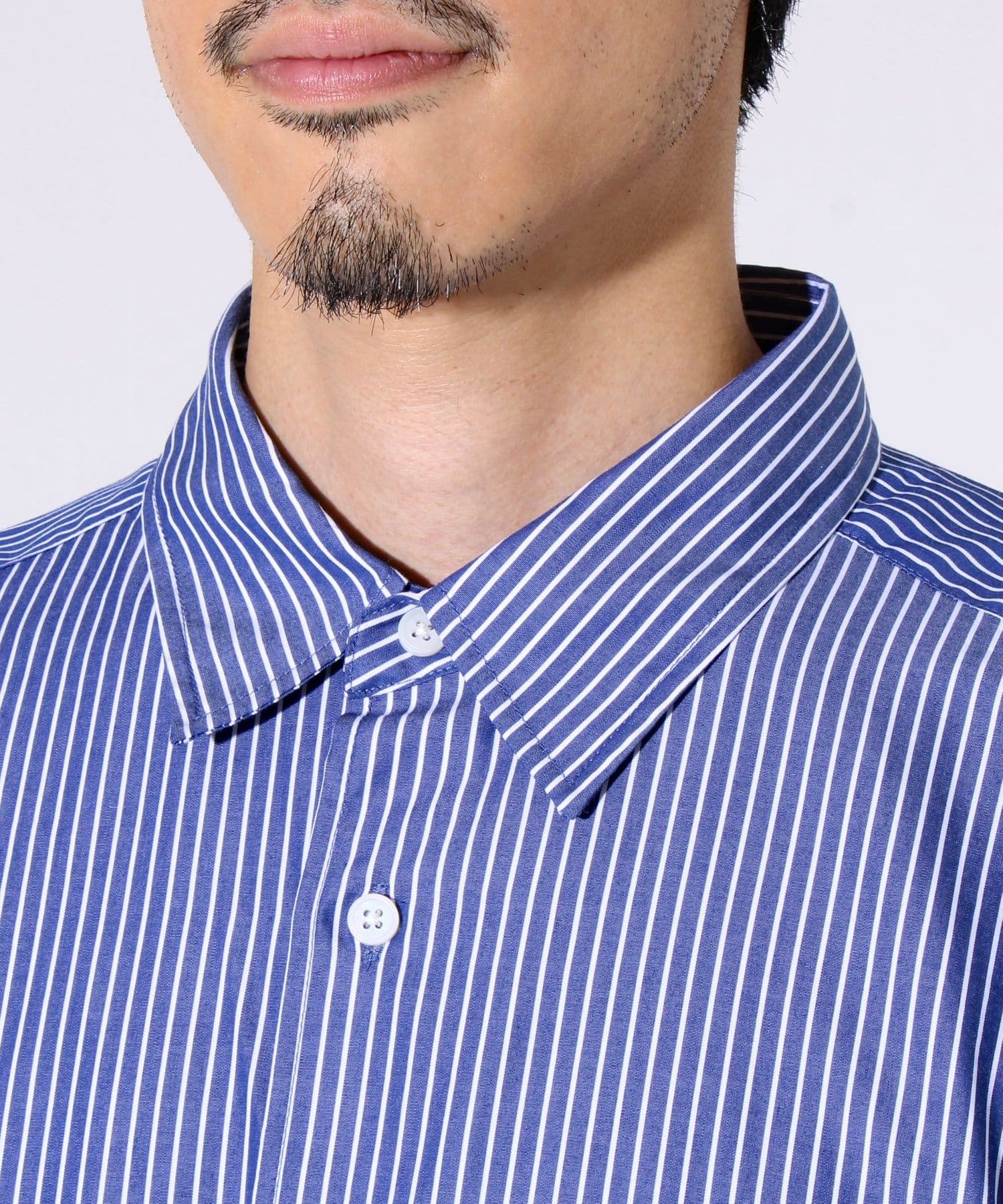 FREDY & GLOSTER(フレディ アンド グロスター) 【裾ステッチで差がつく】ストライプオーバーシャツ
