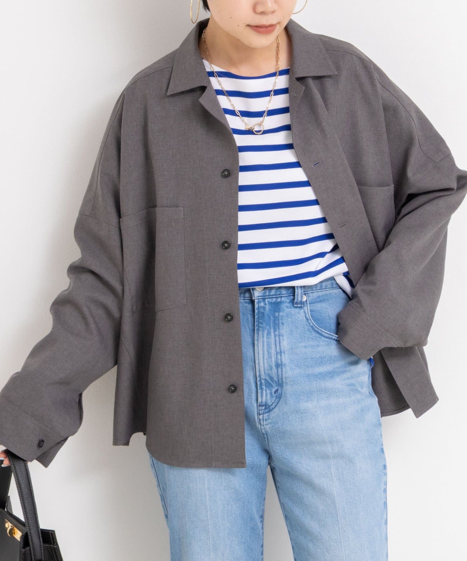 NOLLEY'S(ノーリーズ) 《セットアップ対応》オープンカラービッグシルエットシャツ