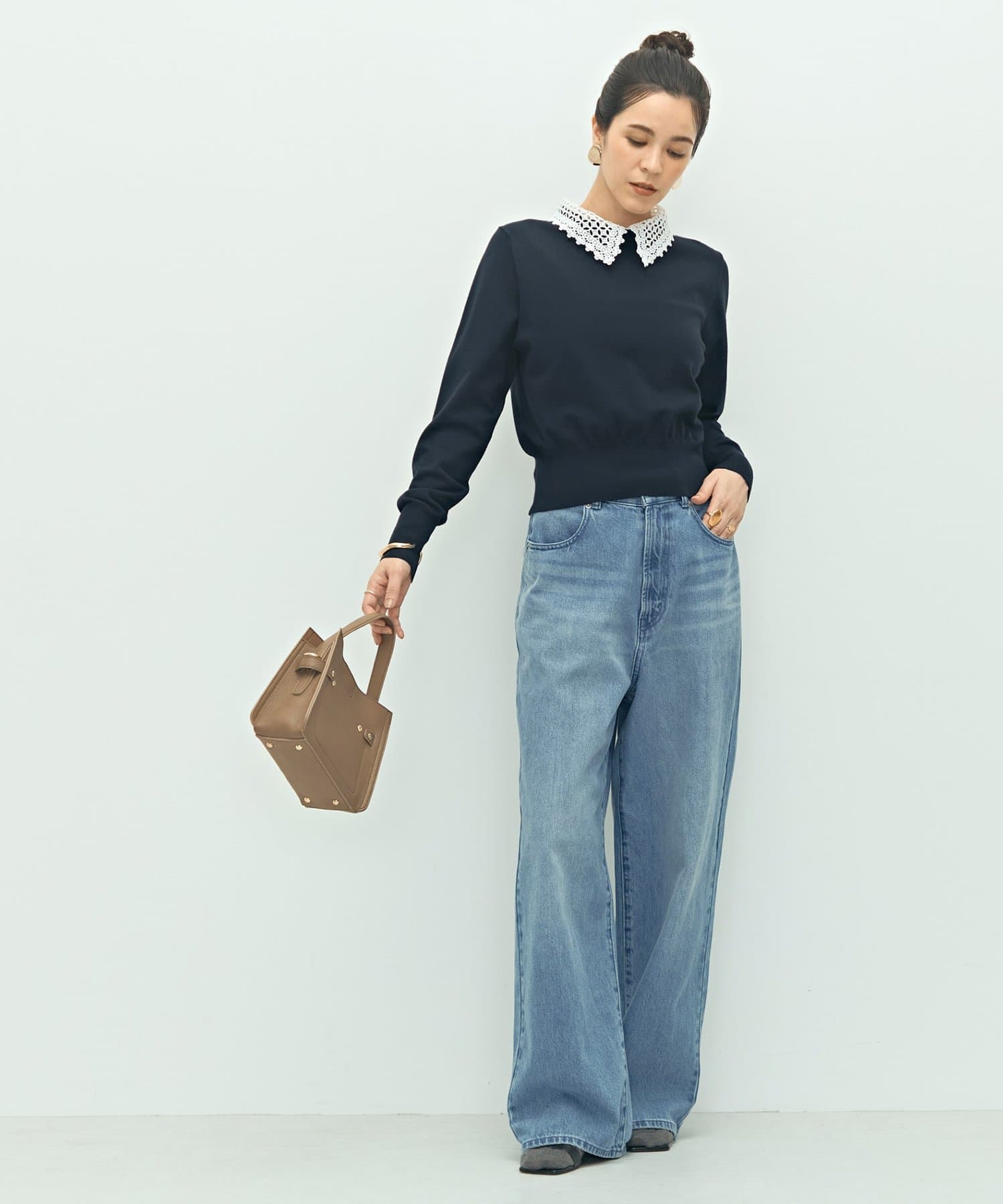 襟レース2WAYプルオーバーニット | NOLLEY'S(ノーリーズ