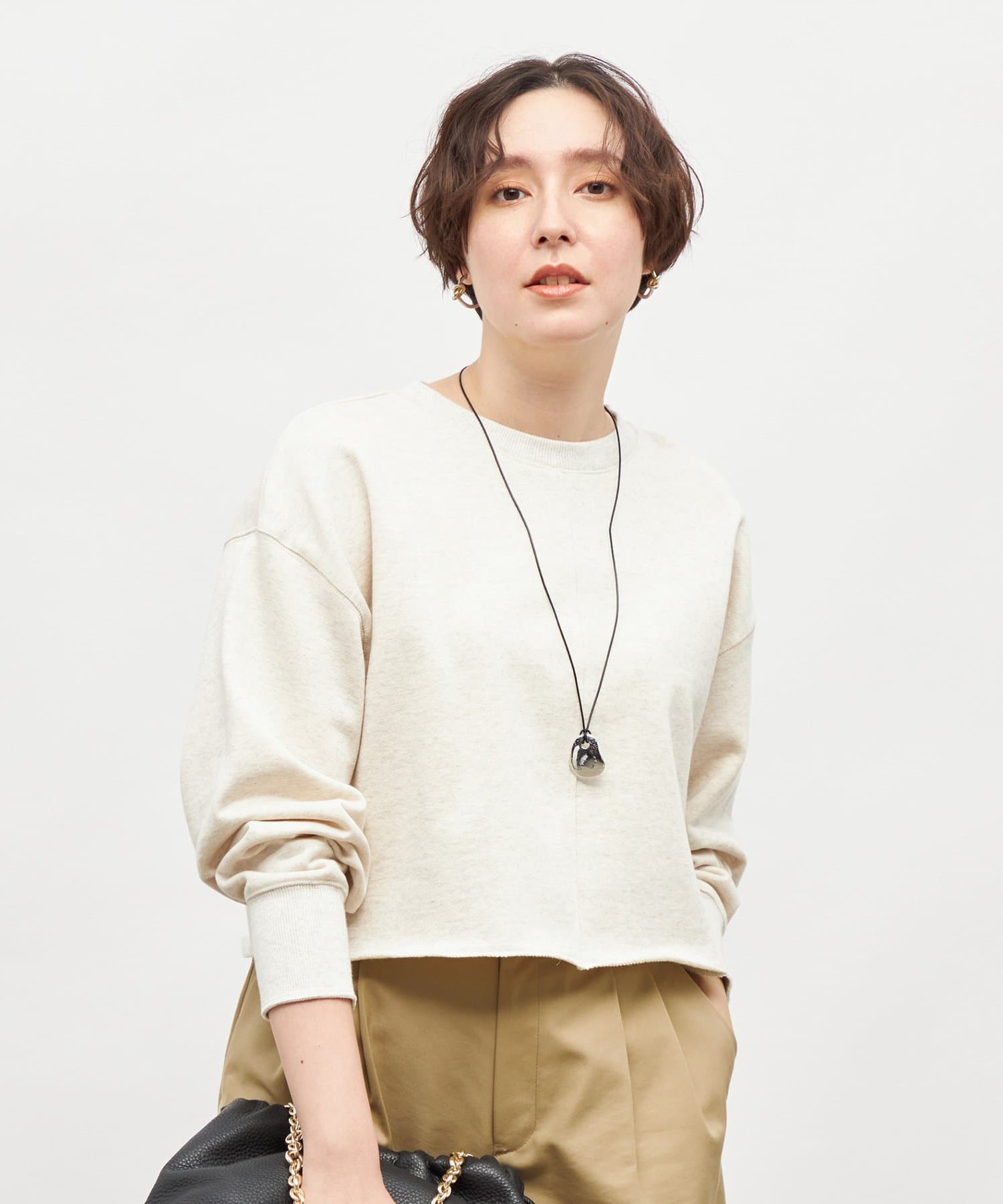 NOLLEY'S(ノーリーズ) ショート丈裏毛スウェット