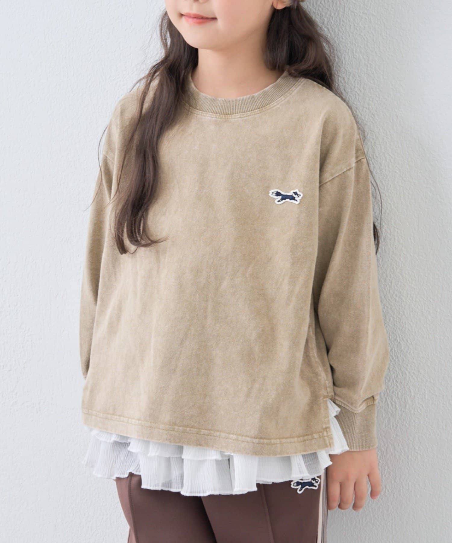 CIAOPANIC TYPY(チャオパニックティピー) 【KIDS】【FOX×TYPY】ピグメント加工ワンポイントロンTEE