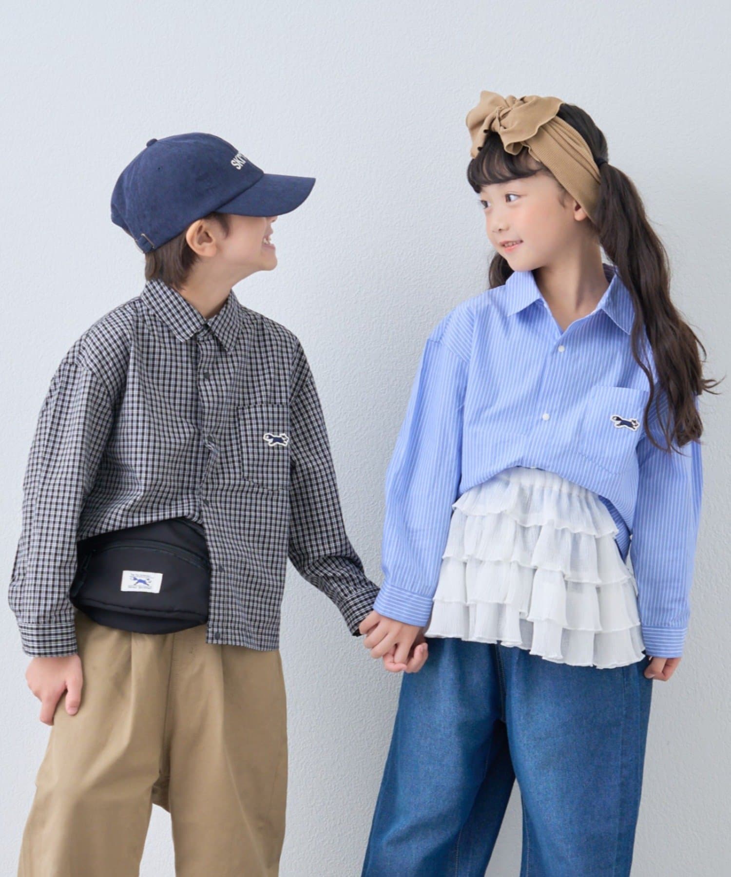 CIAOPANIC TYPY(チャオパニックティピー) 【KIDS】【FOX×TYPY】チェックオーバーシャツ