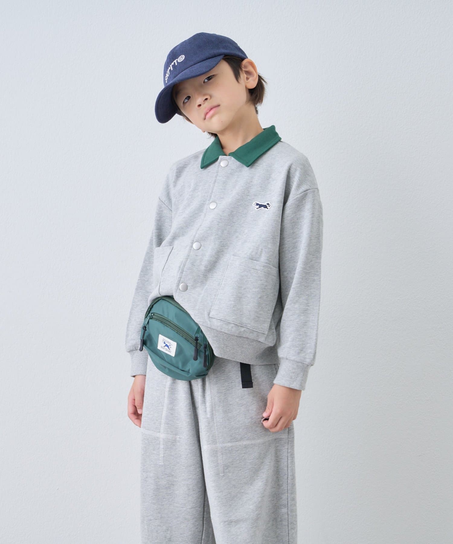 CIAOPANIC TYPY(チャオパニックティピー) 【KIDS】【FOX×TYPY】配色襟付きワンポイント裏毛スナップカーディガン