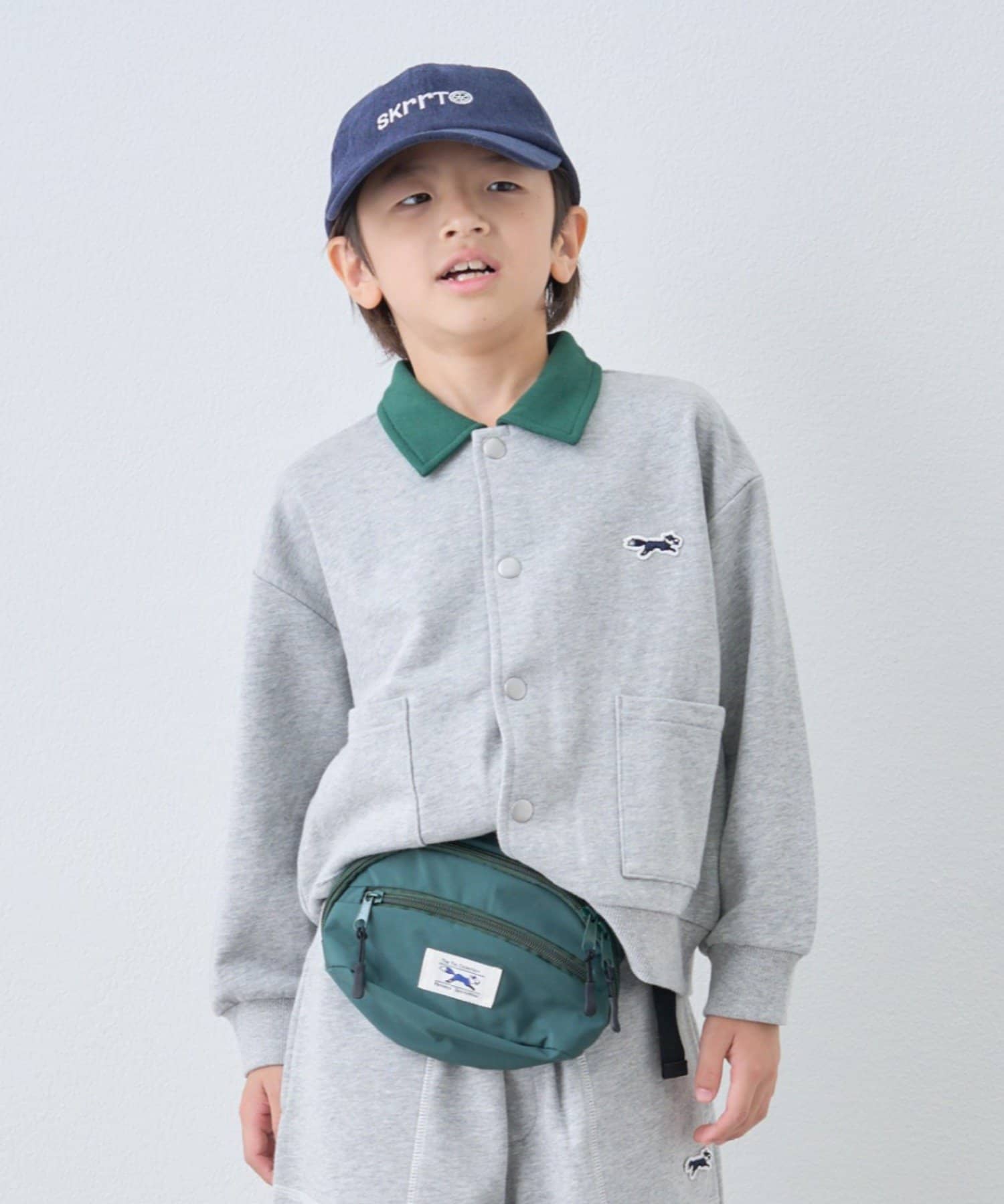 CIAOPANIC TYPY(チャオパニックティピー) 【KIDS】【FOX×TYPY】配色襟付きワンポイント裏毛スナップカーディガン