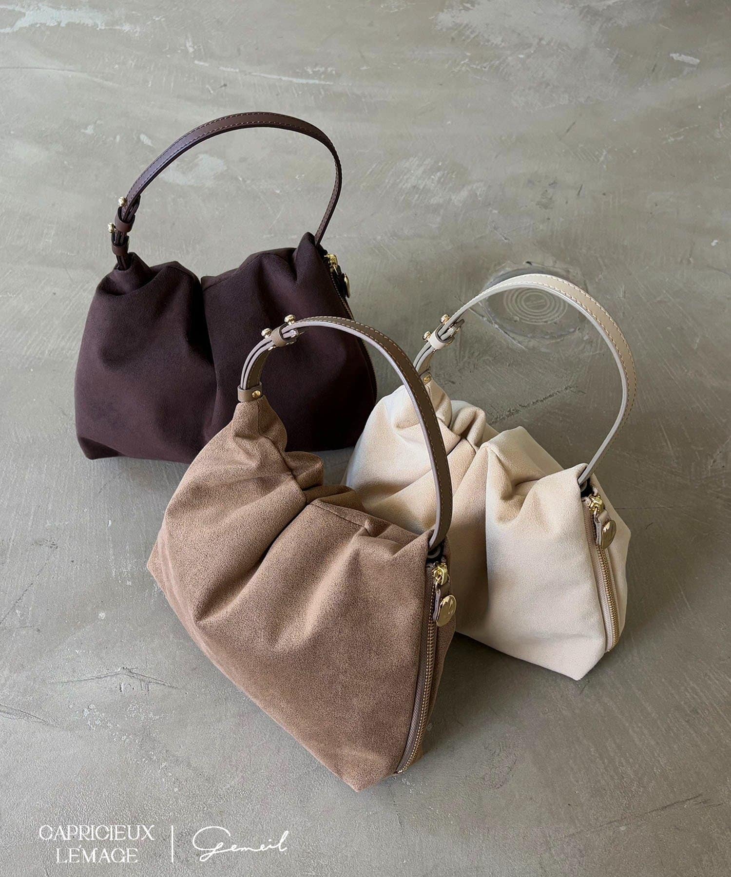 CAPRICIEUX LE'MAGE(カプリシュレマージュ) 【LE'MAGE×gemeilコラボ】スエードワンハンドルバッグ