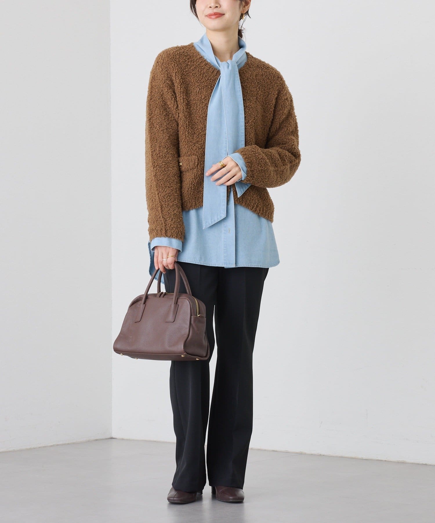 RIVE DROITE(リヴドロワ) 予約【新色追加/抜け感】デニムボウタイシャツ