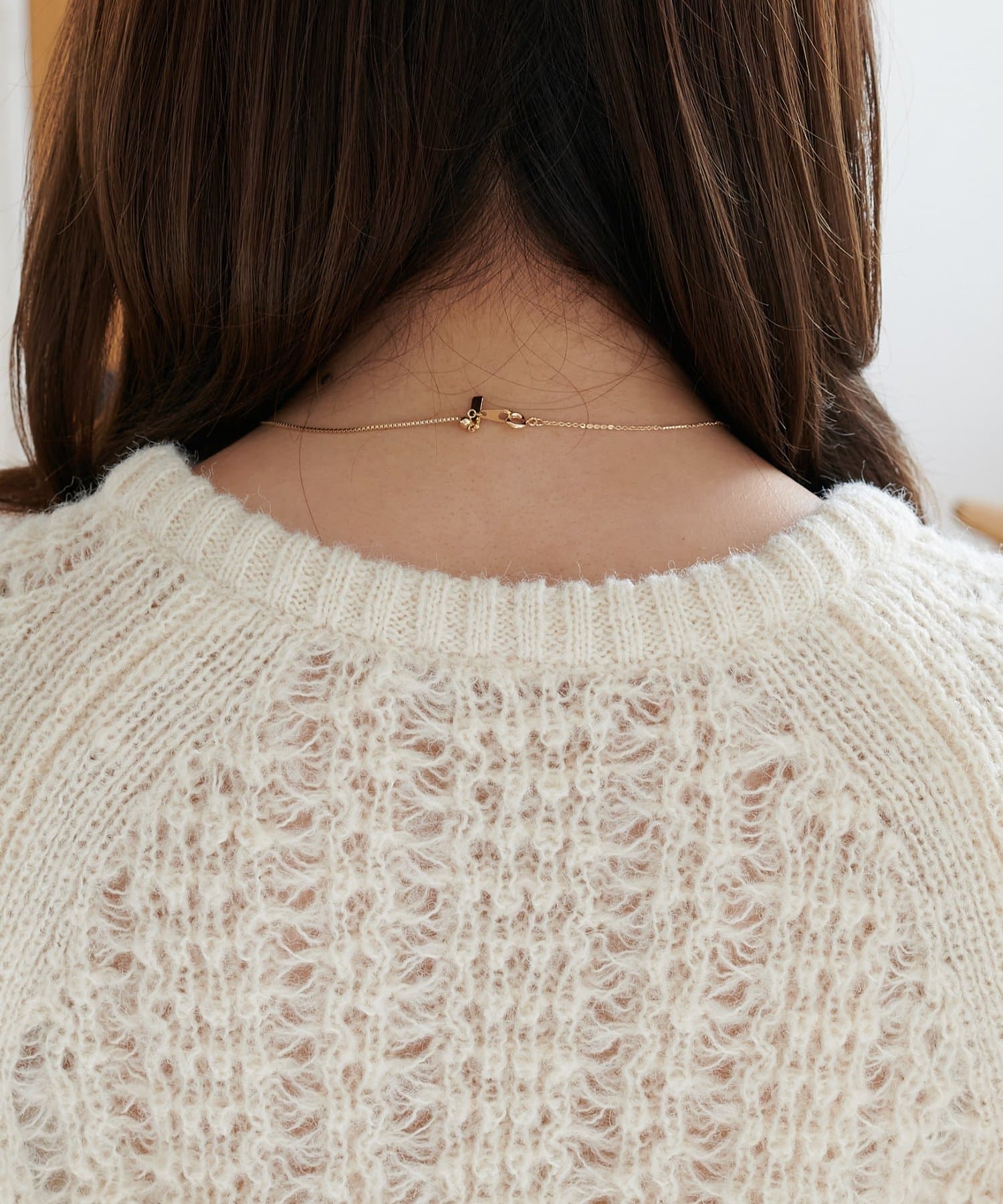 DISCOAT(ディスコート) モヘアタッチスカシカーディガン