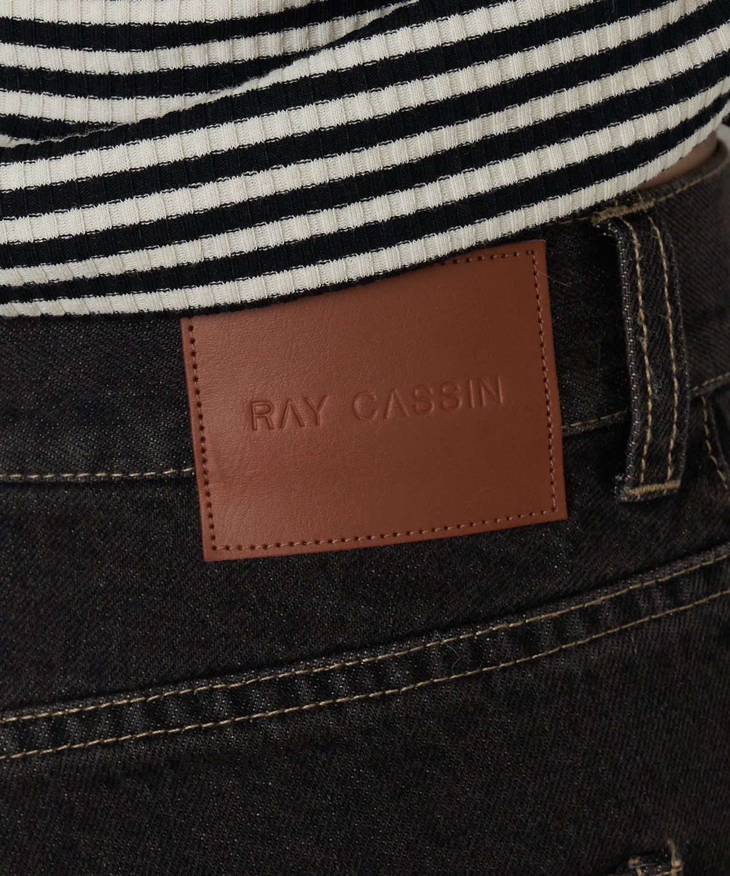 RAY CASSIN(レイカズン) 【ウエスト調節可/2サイズ展開】フレアデニムパンツ