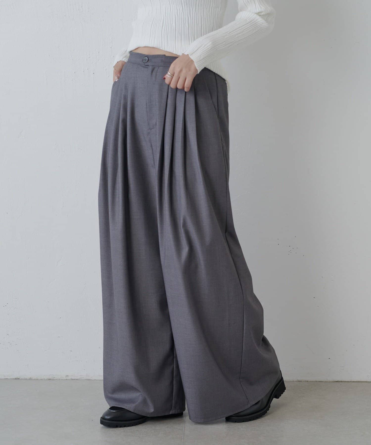 Lui's(ルイス) ボリュームタックワイドスラックス