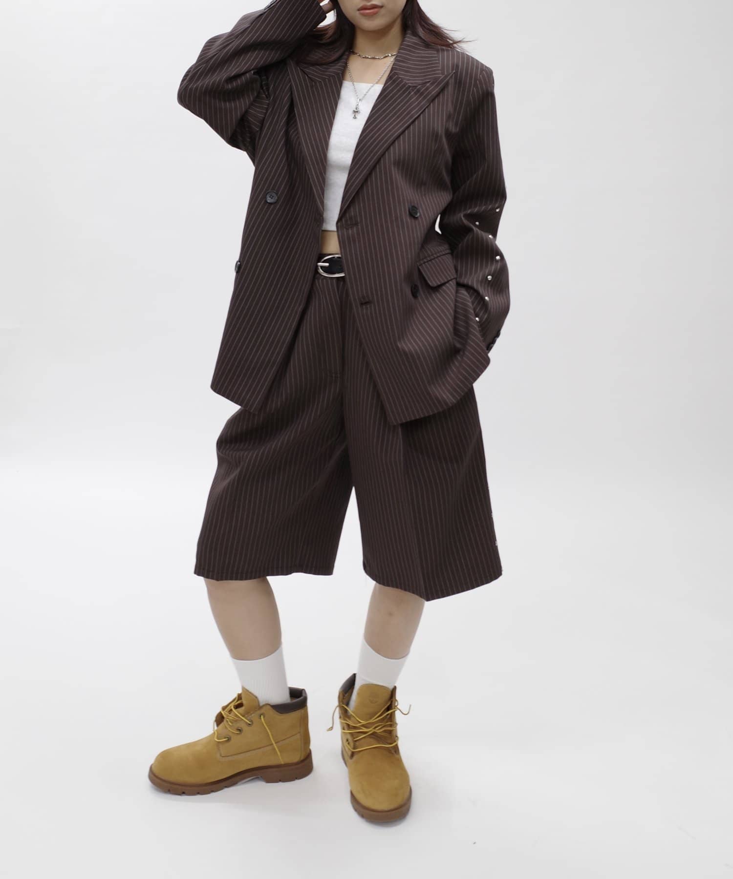 OUTLET(アウトレット) 【WHO'S WHO gallery】スタッズタックハーフスラックス