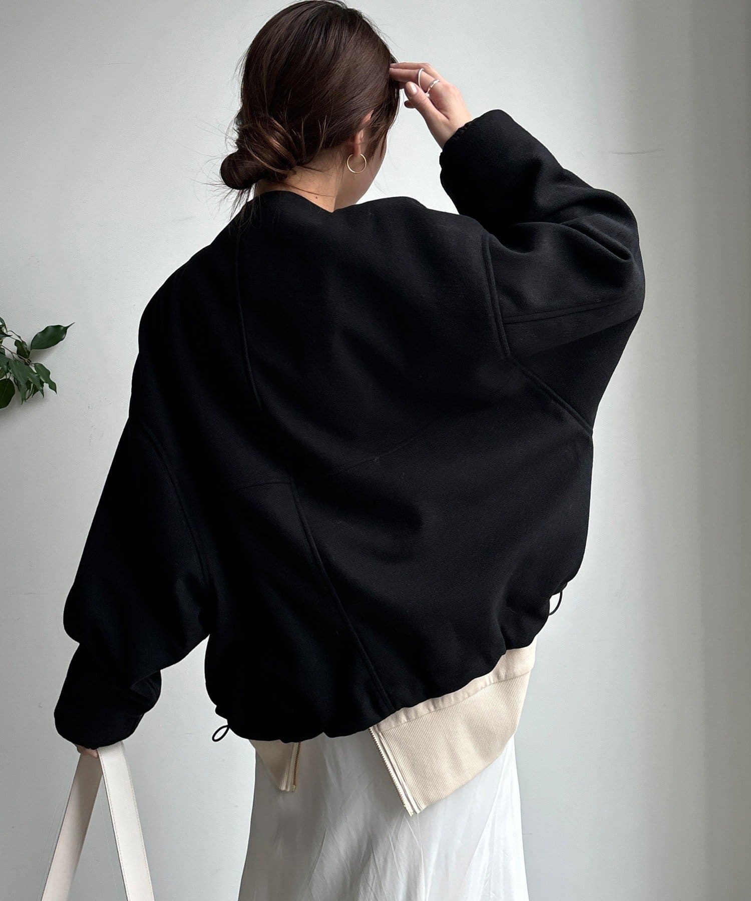 DOUDOU(ドゥドゥ) 【WEB限定】フラノ×タフタブルゾン