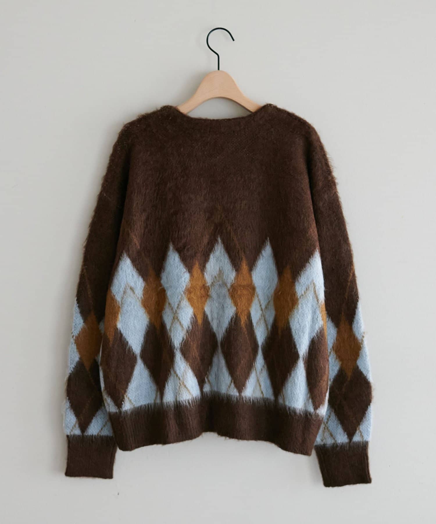 DISCOAT(ディスコート) 【ユニセックス】アーガイル柄ニットカーディガン