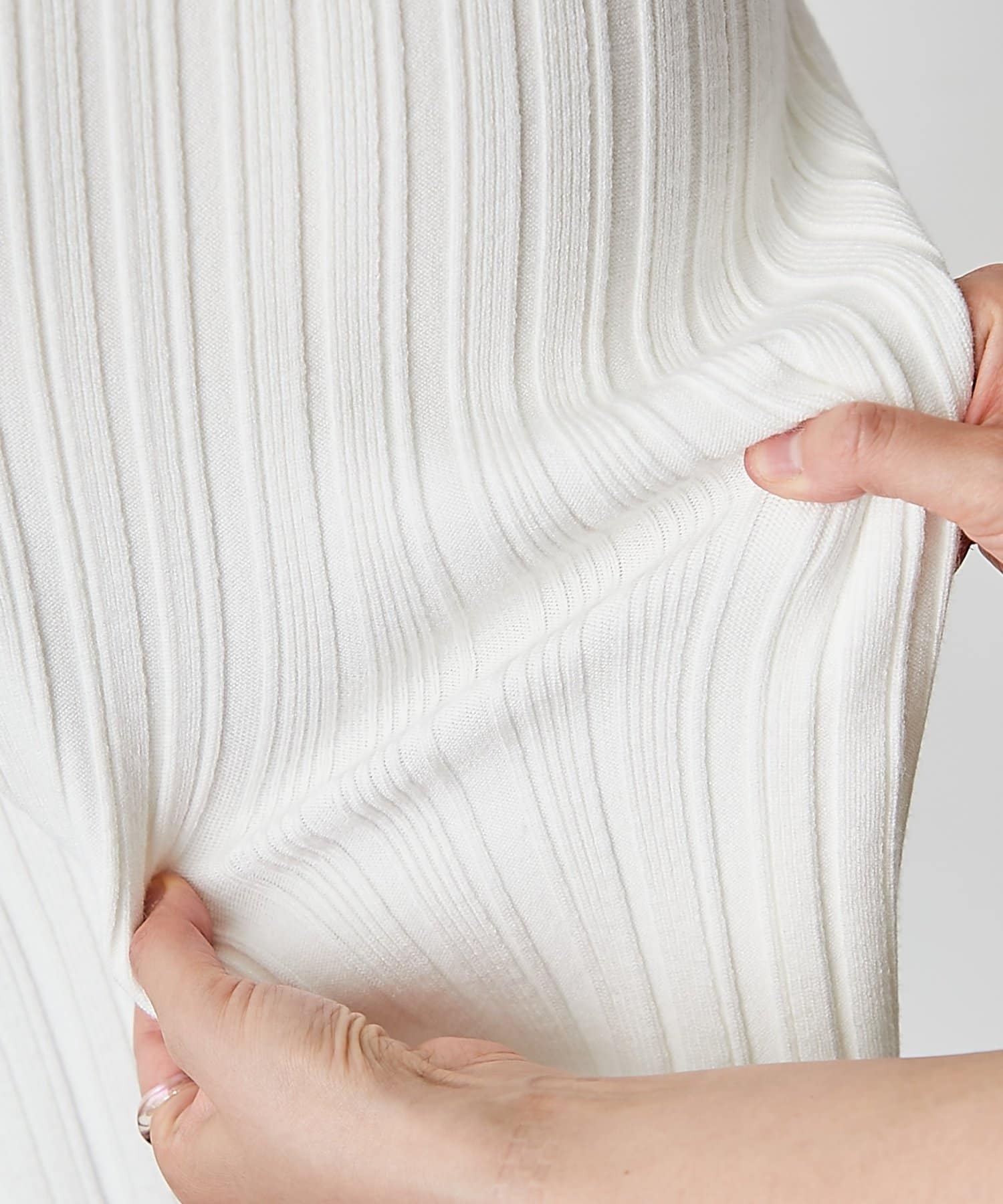 BEARDSLEY(ビアズリー) 《LEVAR》リブニットスカート(ホワイト)