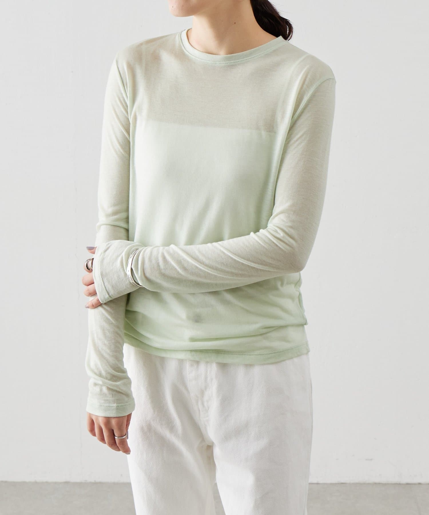 BEARDSLEY(ビアズリー) 《LEVAR》ウール混シアーカットソー(ミント)