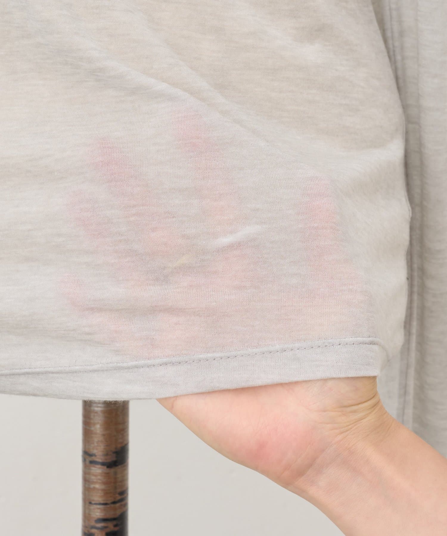 BEARDSLEY(ビアズリー) 《LEVAR》ウール混シアーカットソー(ライトグレー)