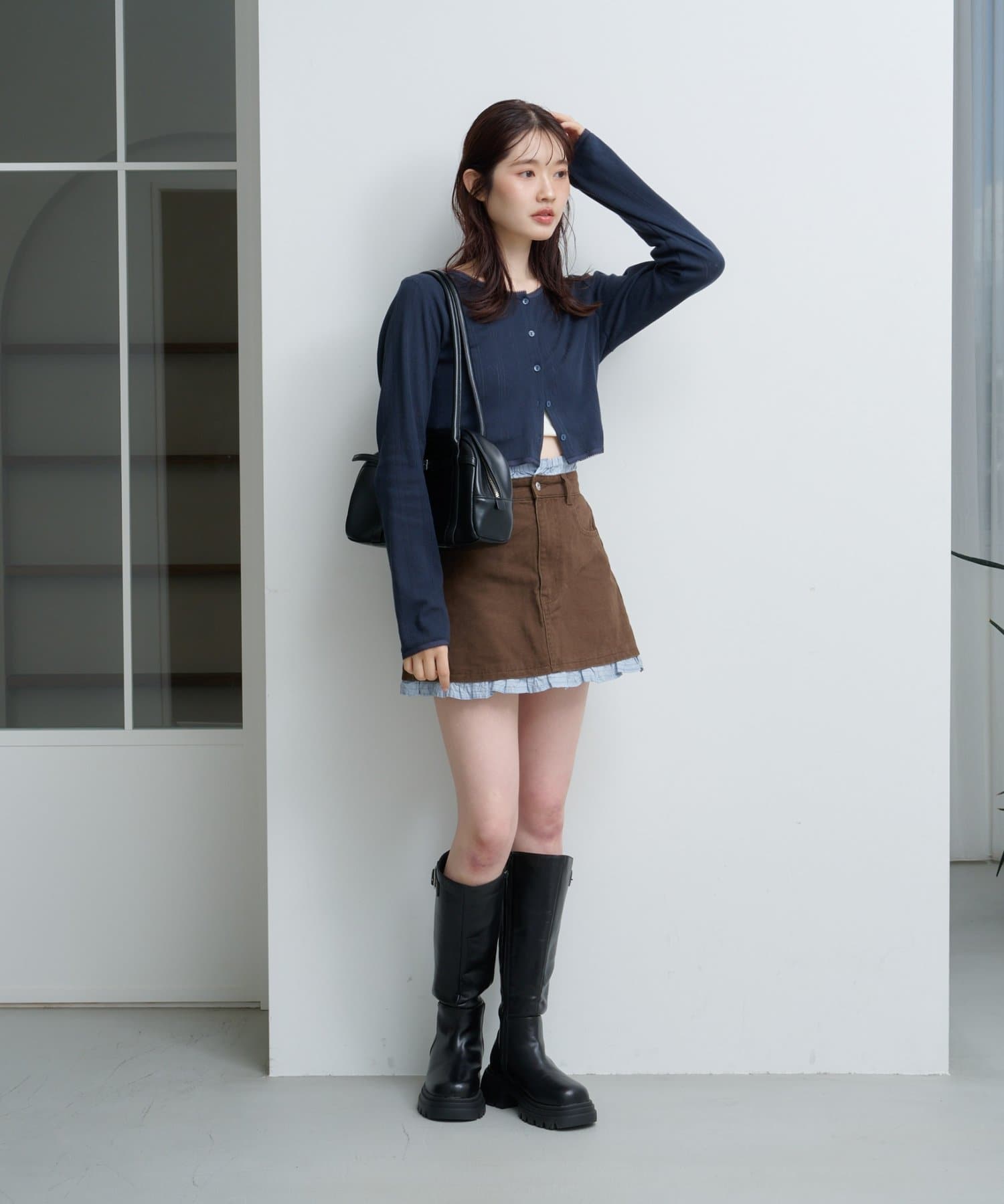 Kastane(カスタネ) 【2025AWカタログ】フリルデニムミニスカート