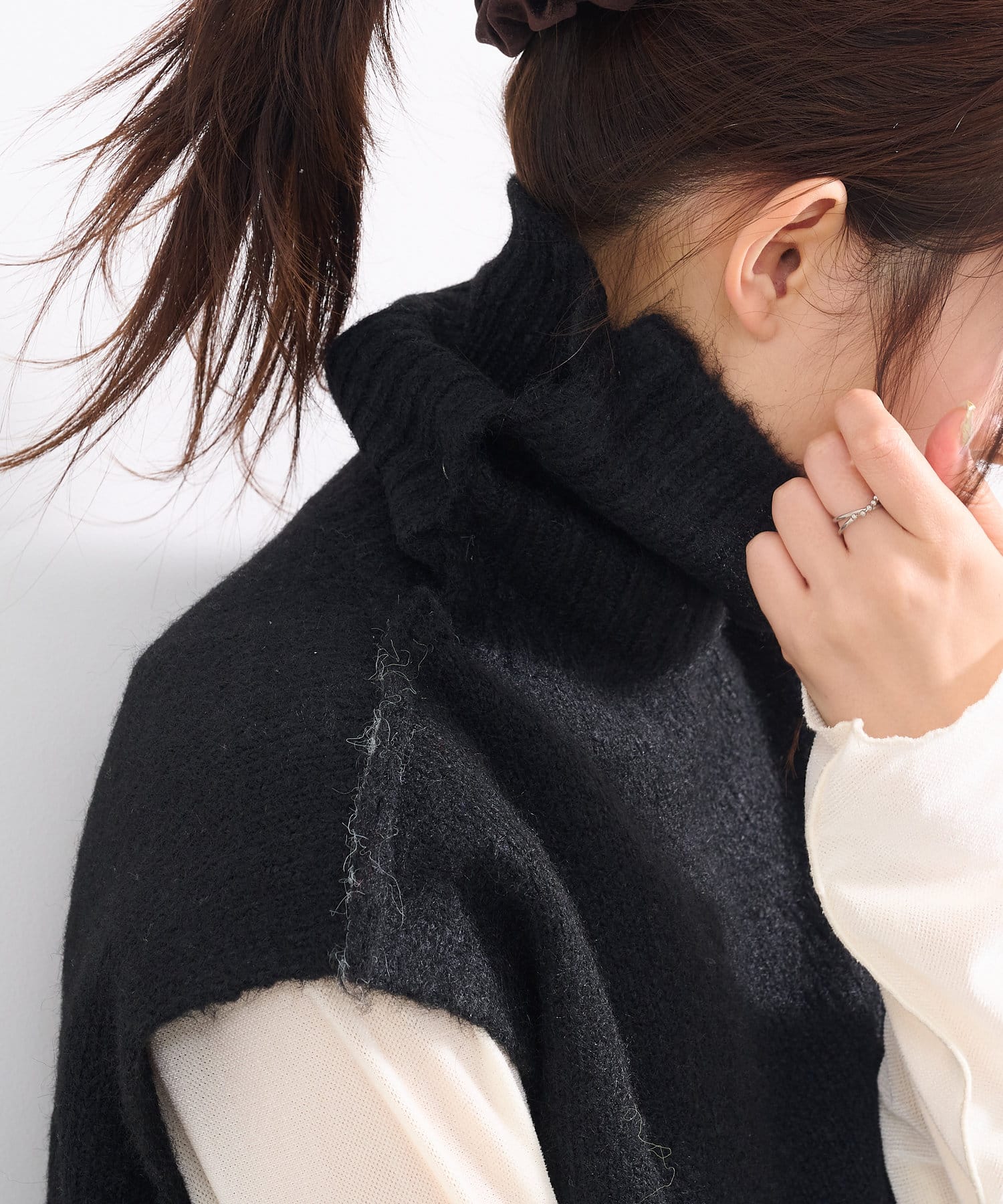 OUTLET(アウトレット) 【Kastane】アシメハイネックニットベスト