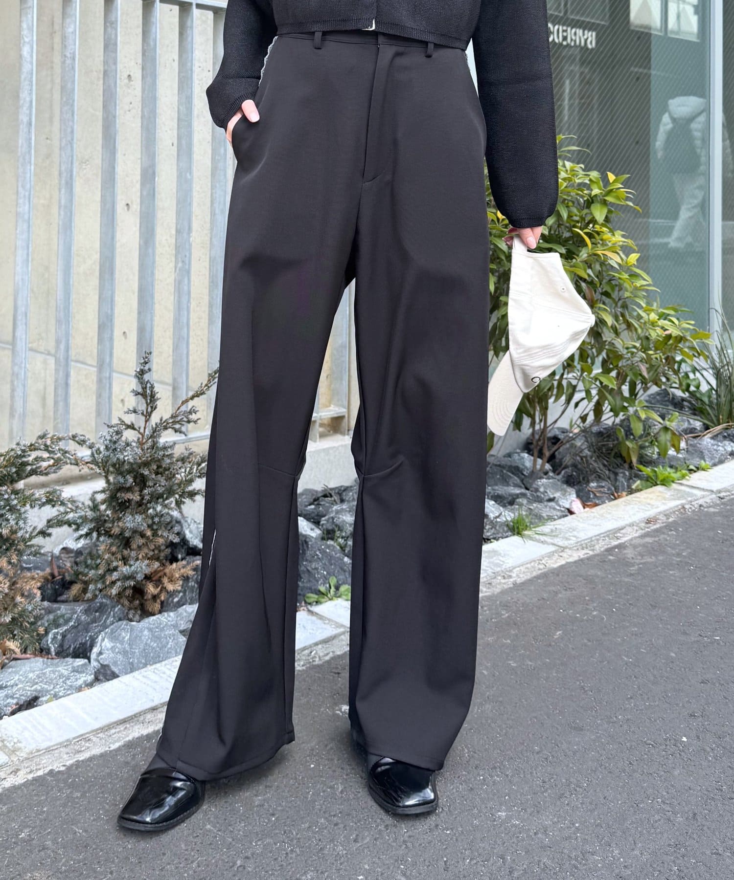 mline(エムライン) [mline]レースレイヤード スラックスパンツ