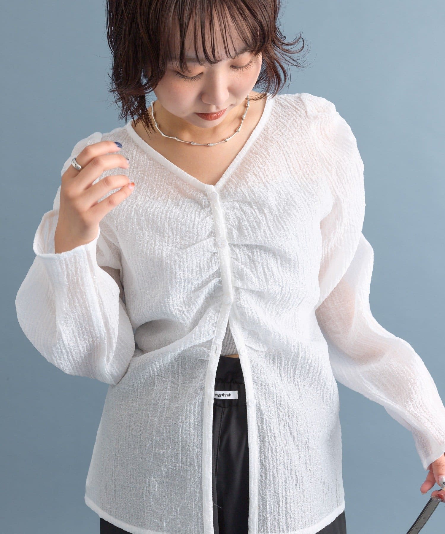専用♡ フラワーエンブロイダリーオープンカラーショートスリーブシャツ
