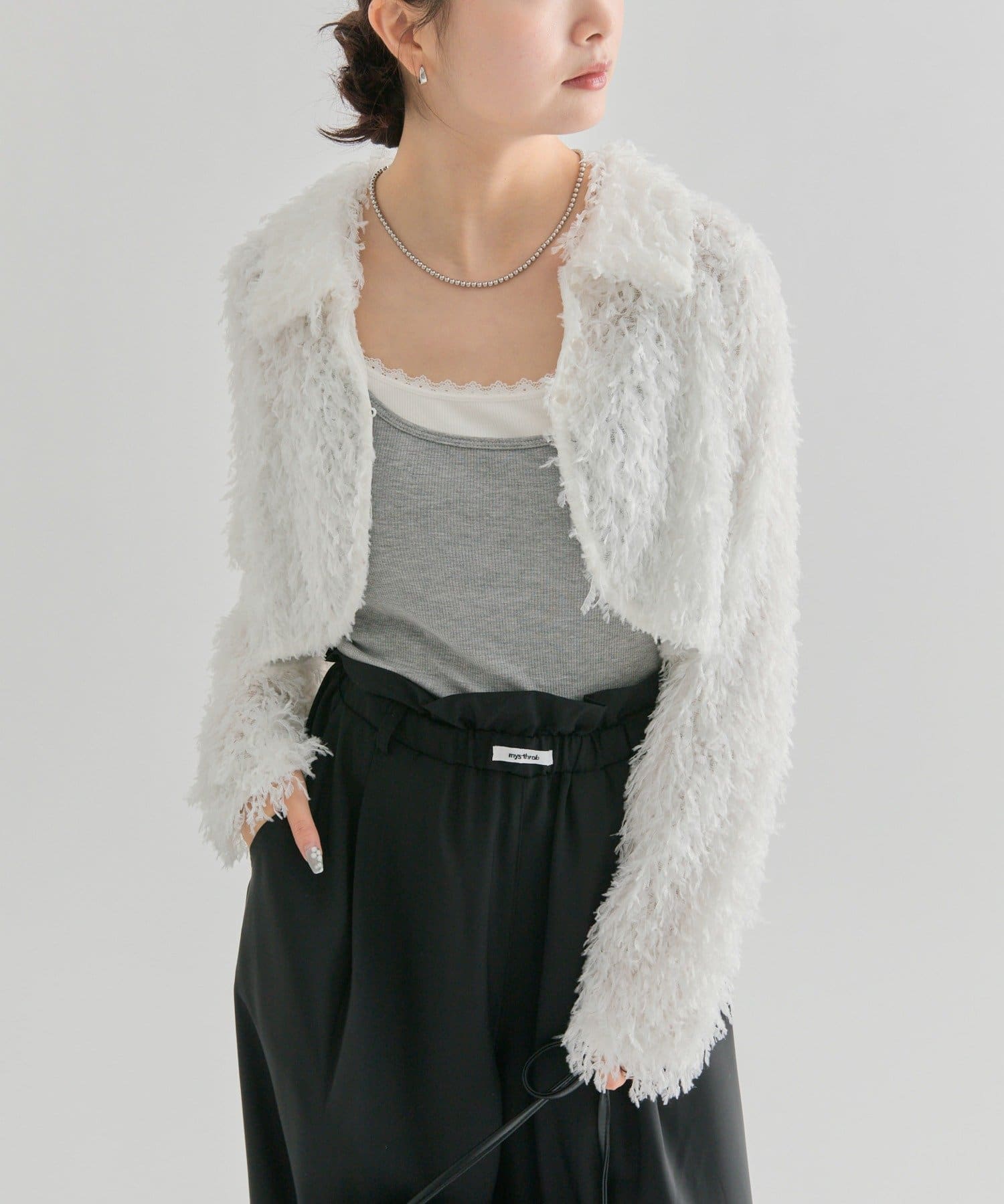 s*9様 Merruny メルニー ボレロ ホワイト 2way ホワイト merry jenny（メリージェニー）の「スカラップfrillボレロ