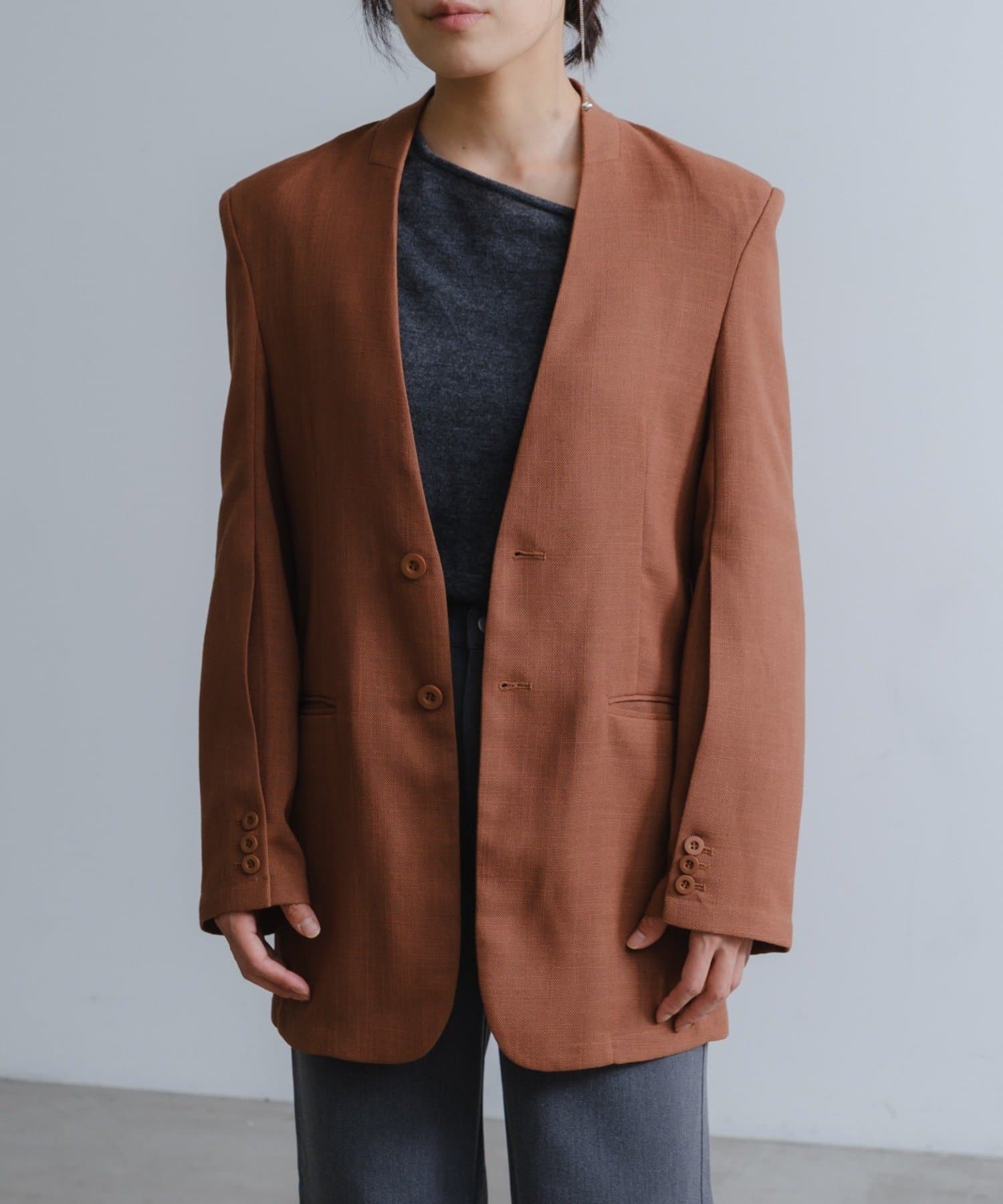 Pasterip(パセリ) Collarless KARAMI jacket