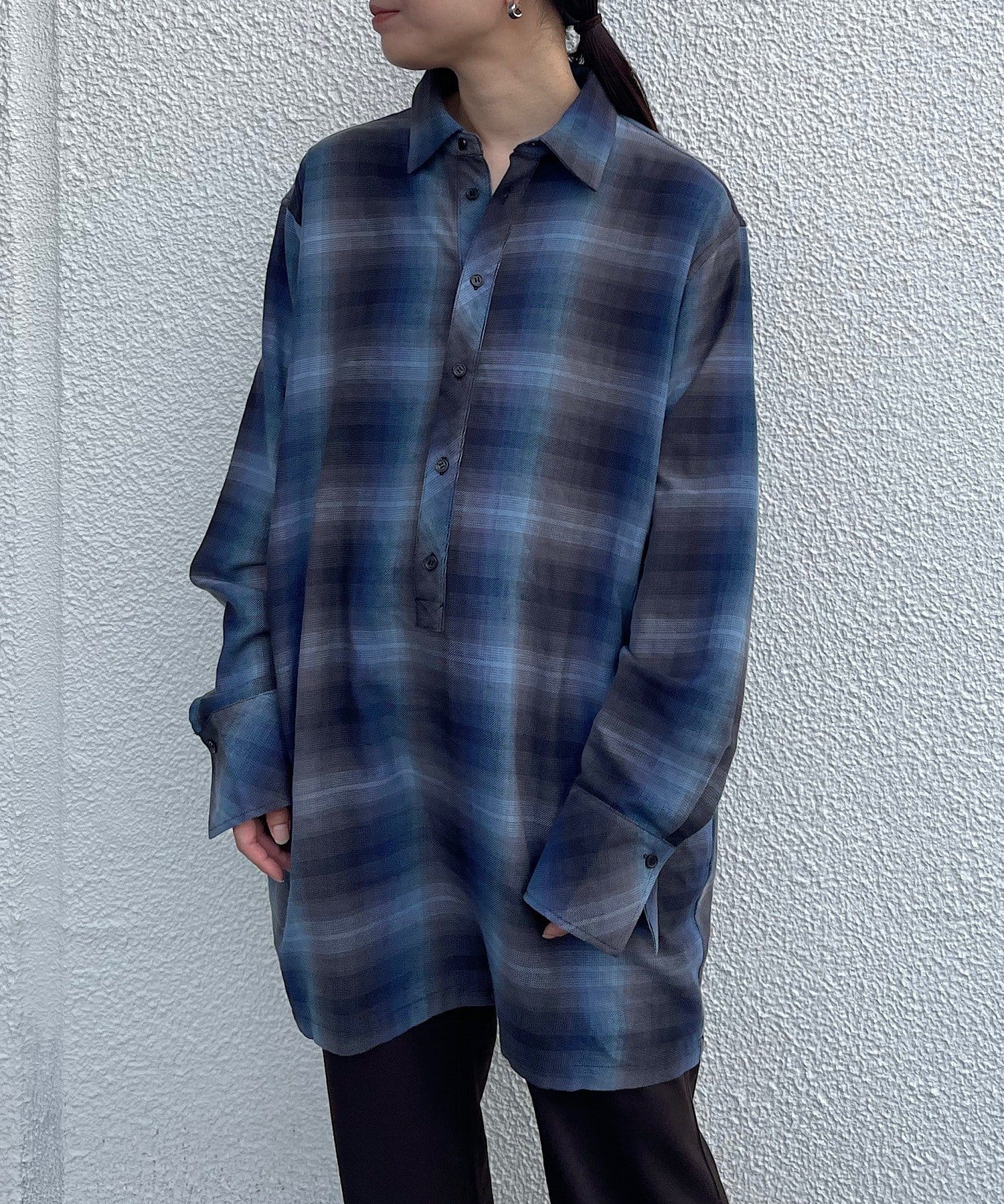 Pasterip(パセリ) Unisex pullover check shirt