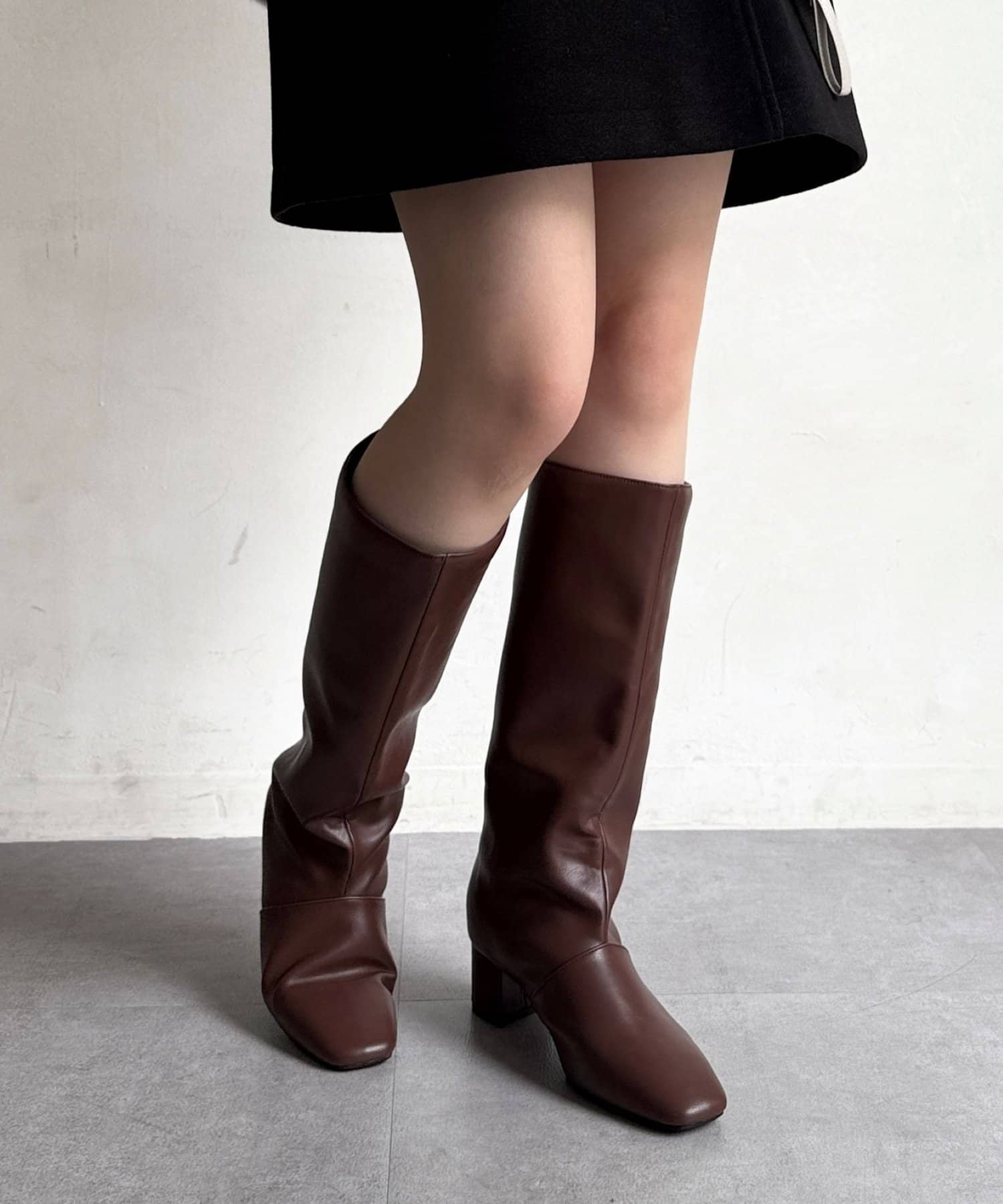 2 cm ワイドシャフトロングブーツ⭐︎値下げ ブーツ ワイドシャフトロングブーツ レディース : ZOZOTOWN