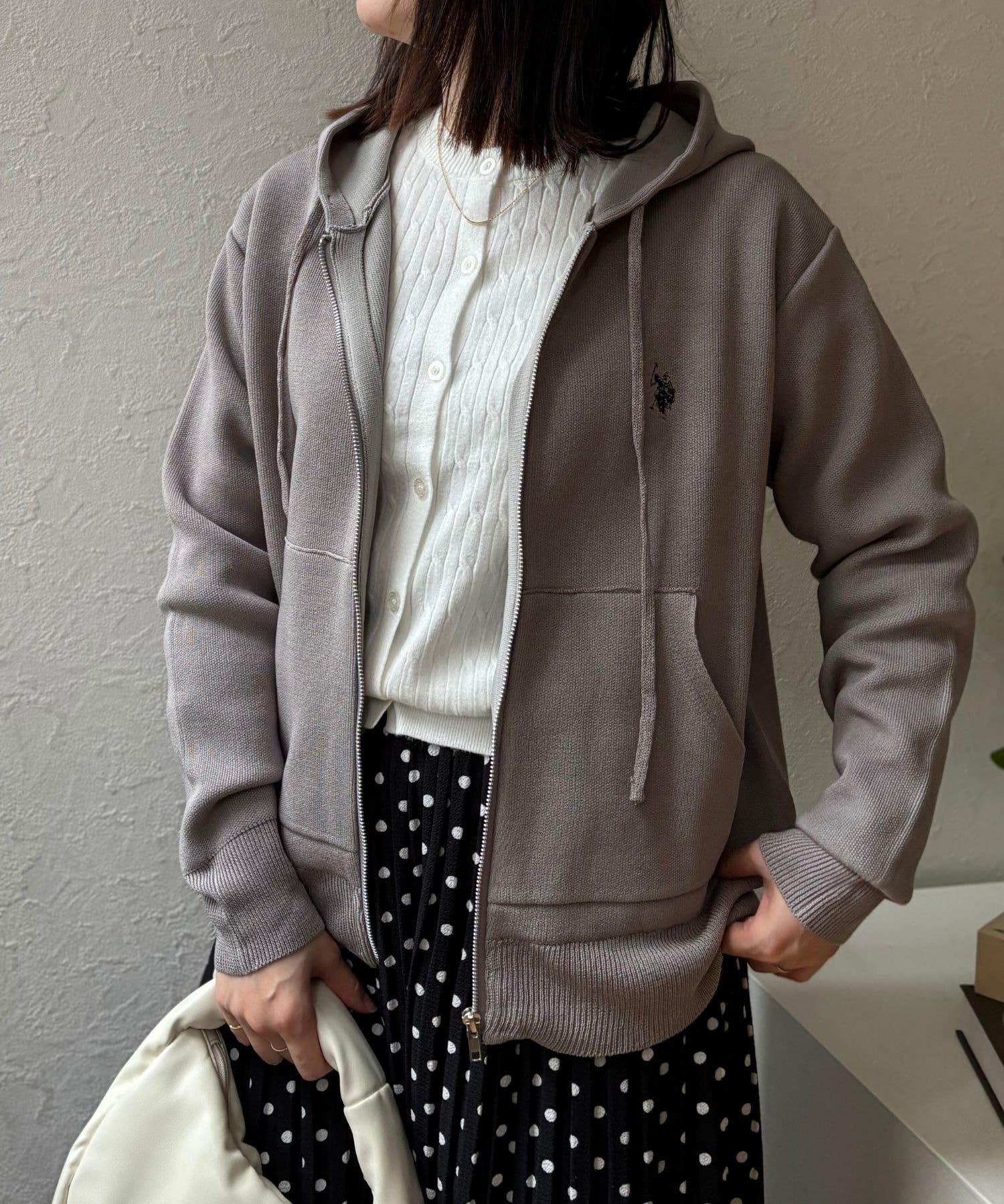 LOCUST(ローカスト) 【U.S.POLO ASSN.】 スウェットライクニットパーカー