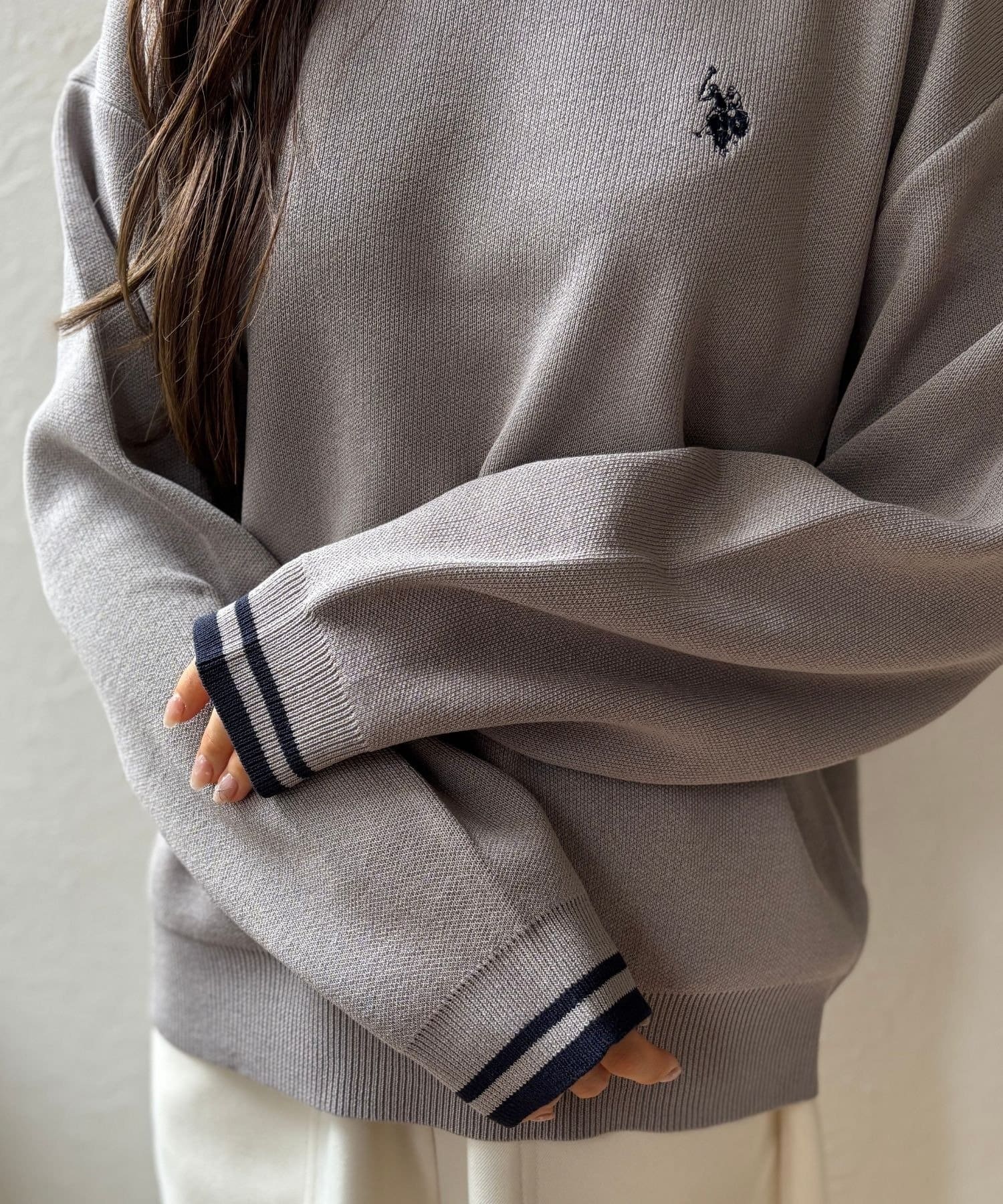 LOCUST(ローカスト) 【U.S.POLO ASSN.】 スウェットライクニットプルオーバー