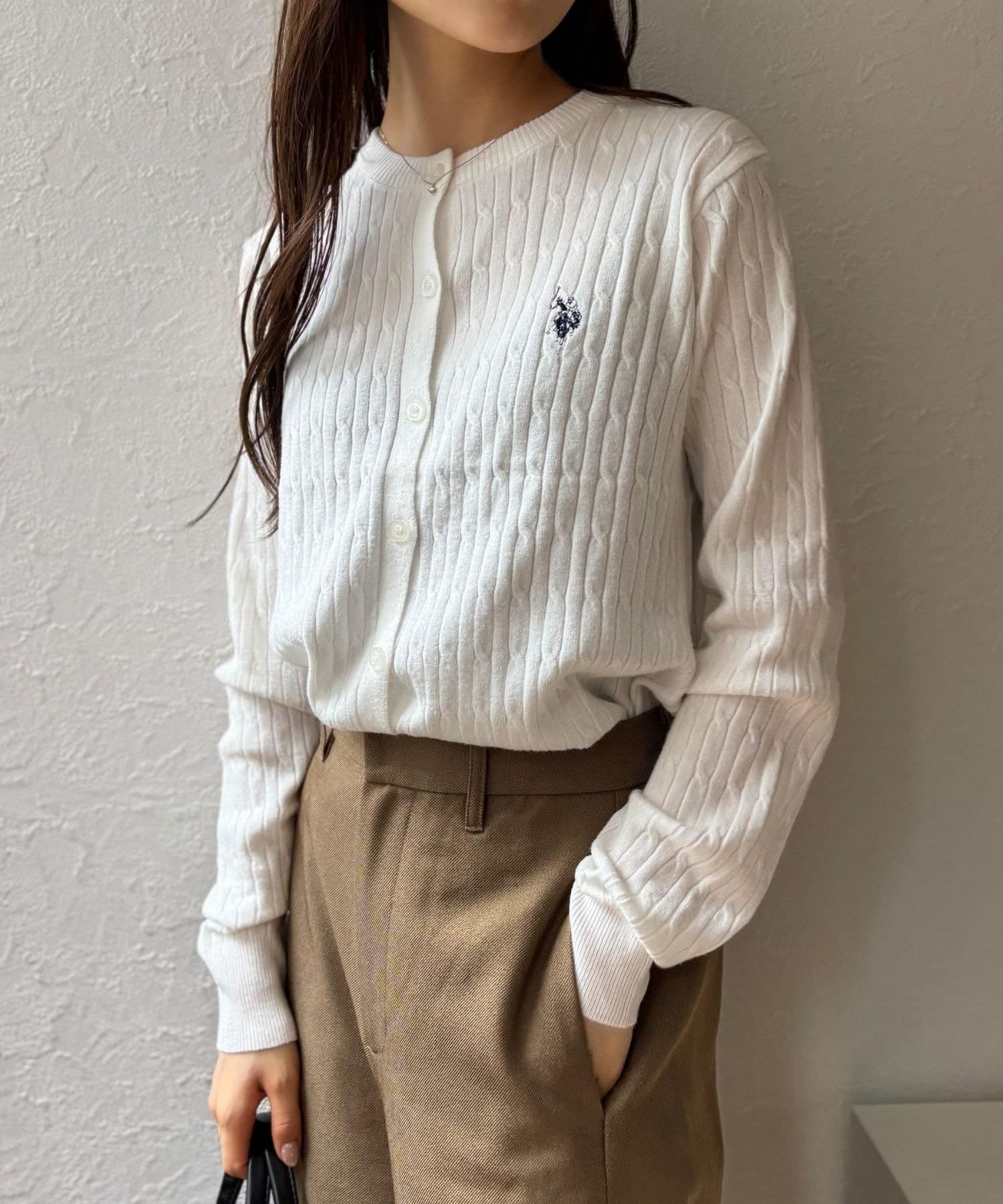 LOCUST(ローカスト) 【U.S.POLO ASSN.】 ケーブルニットカーデ