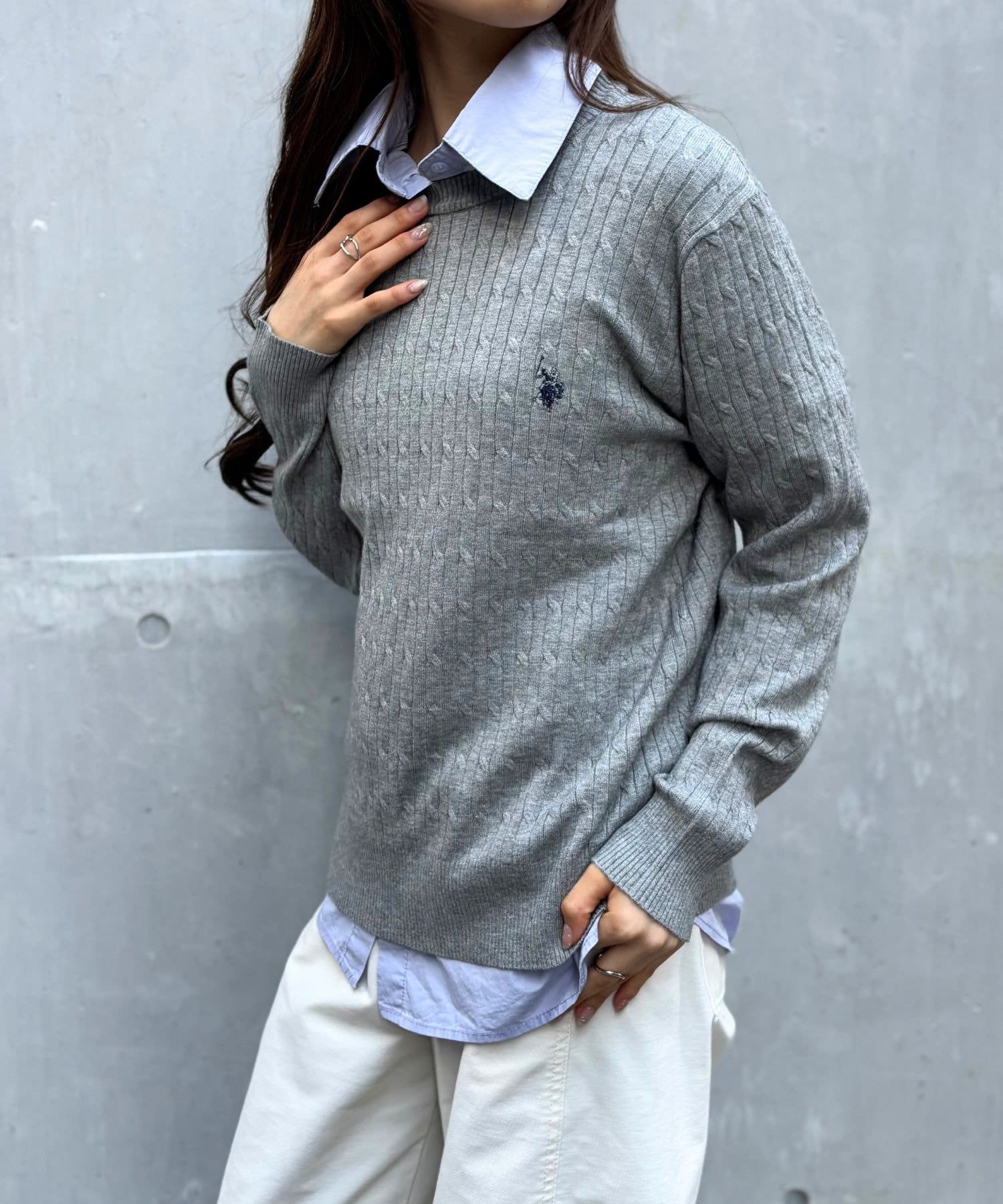 LOCUST(ローカスト) 【U.S.POLO ASSN.】 ケーブルニットプルオーバー