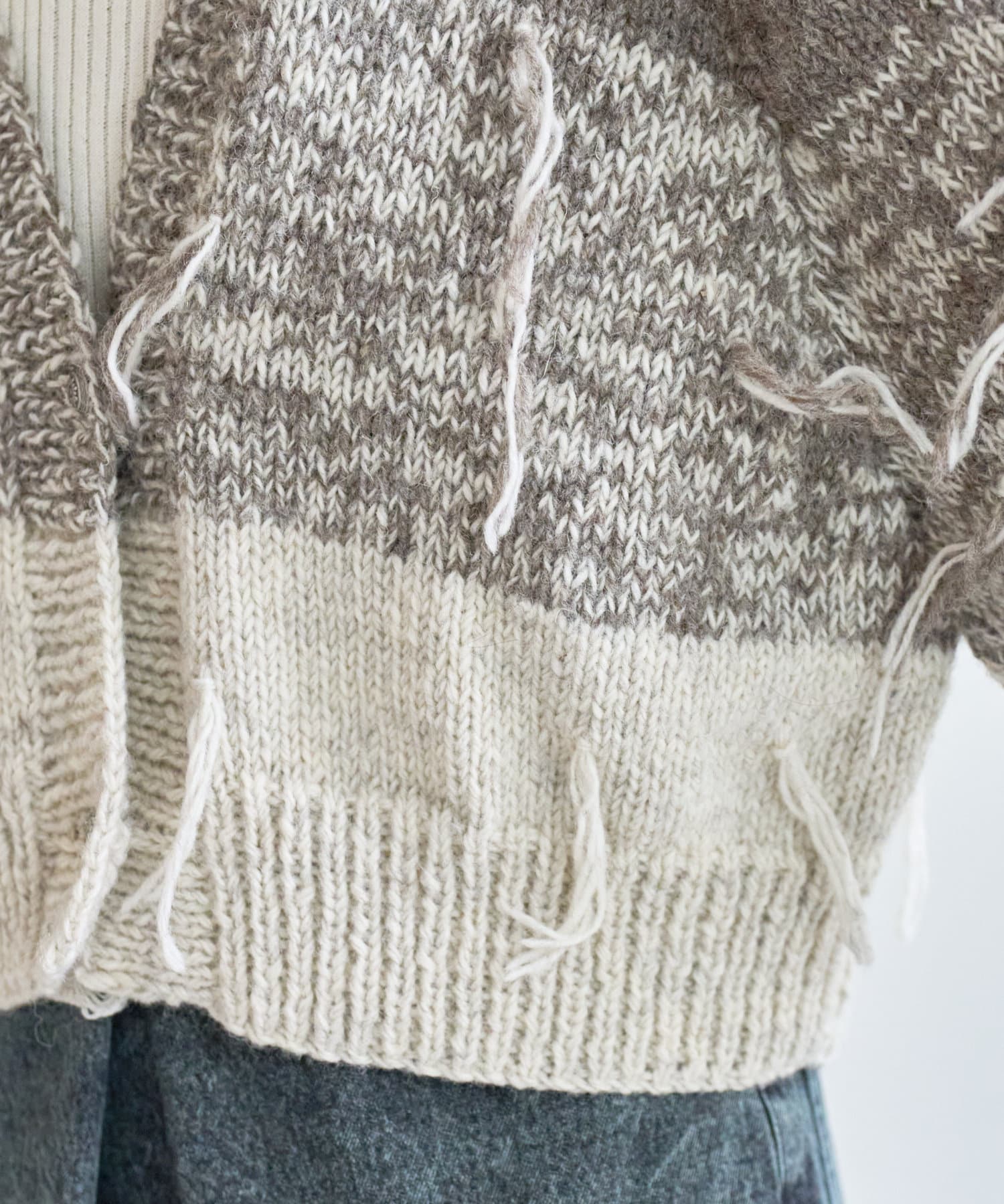 OUTLET(アウトレット) 【Kastane】フリンジハンドニットカーディガン