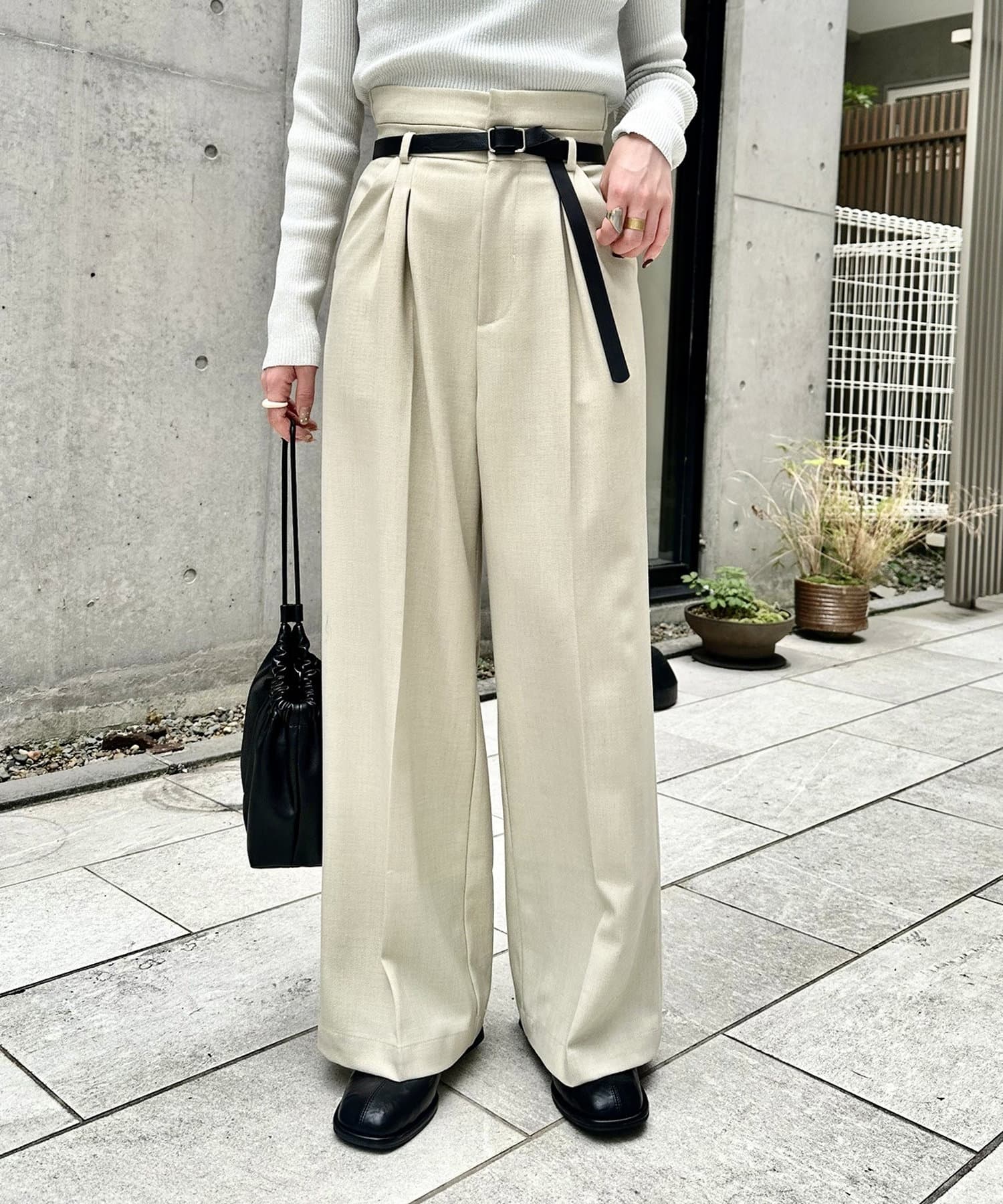 mystic】ベルト付きスラックスパンツ | OUTLET(アウトレット