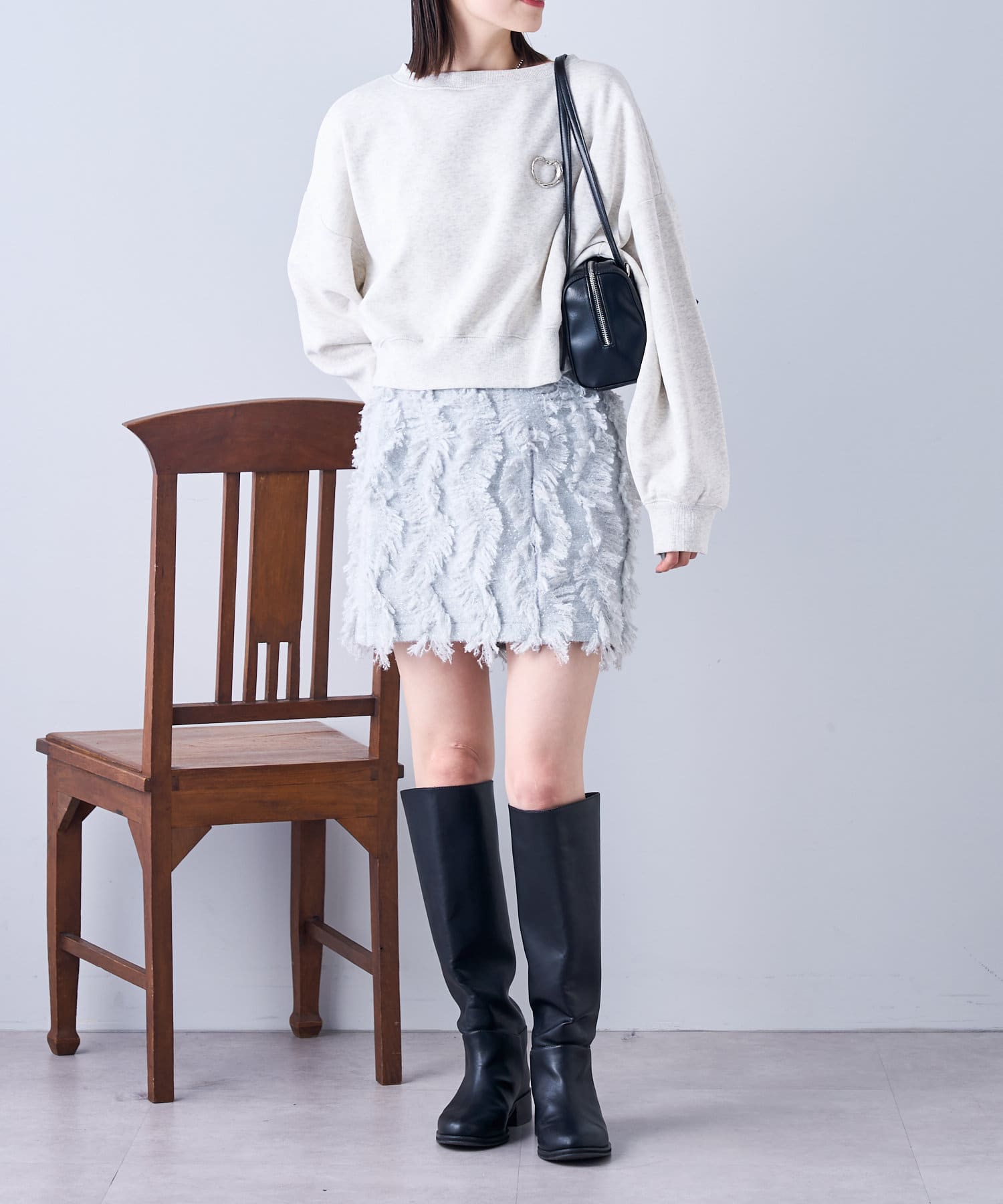 OUTLET(アウトレット) 【mystic】フリンジミニスカート